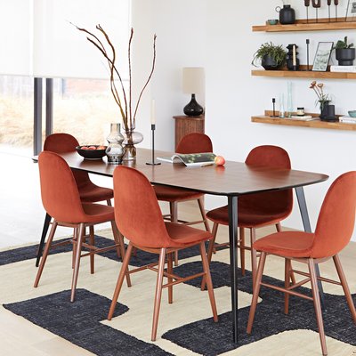 Set of 2 Polina Velvet & Wood Dining Chairs LA REDOUTE INTERIEURS