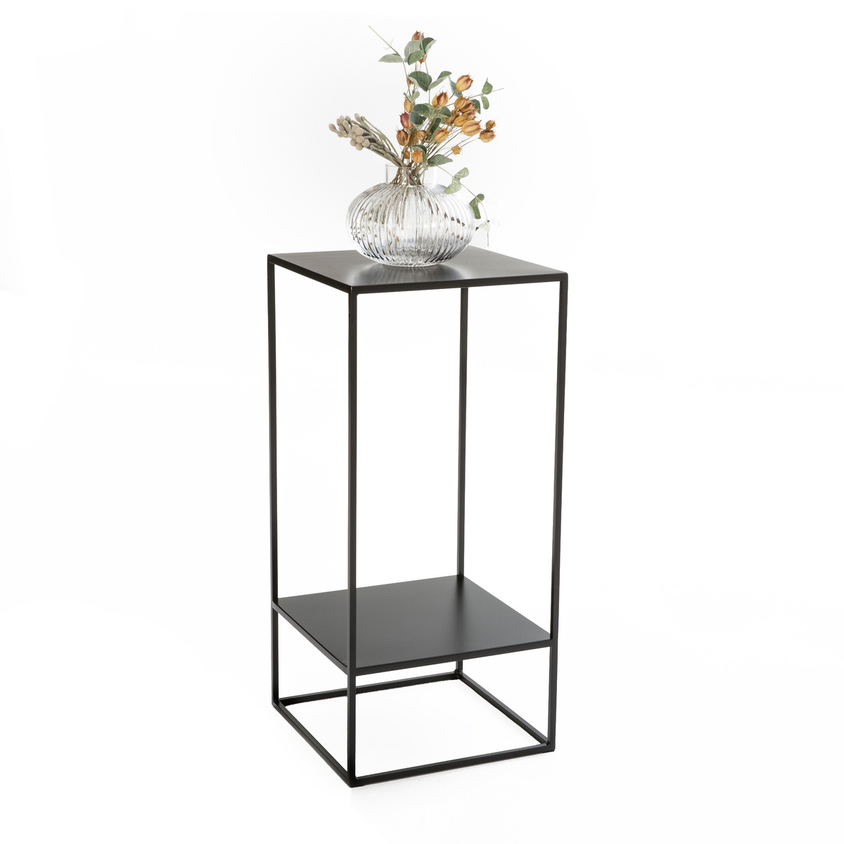 Product photograph of Hiba Two Tier Side Pedestal Table In Metal from La Redoute UK