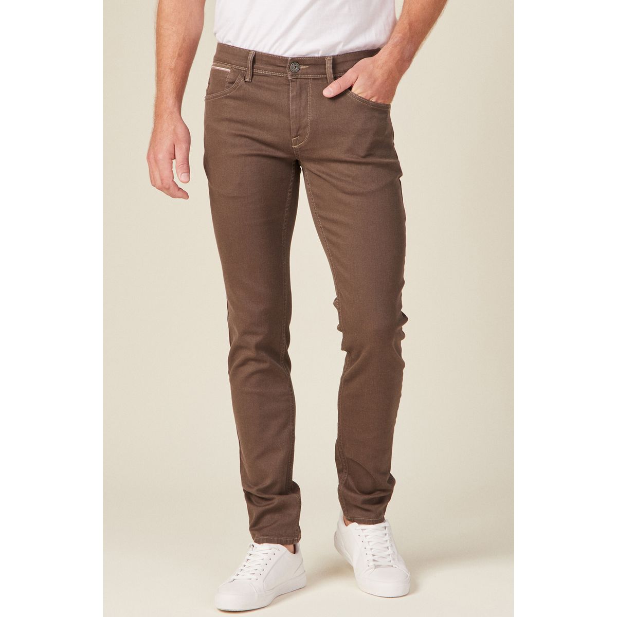 Jean slim marron homme sales