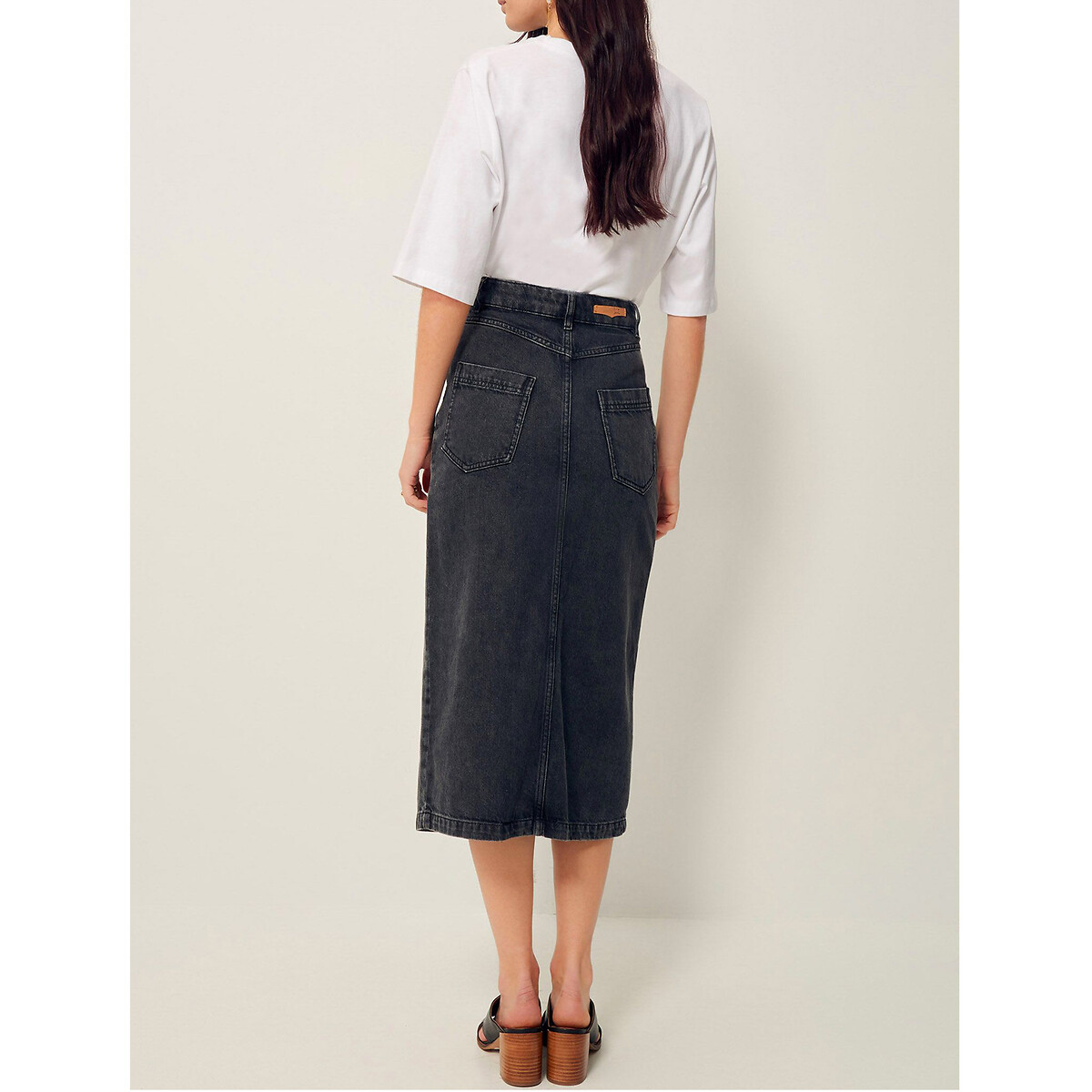 Mid length denim skirts 1920s shop
