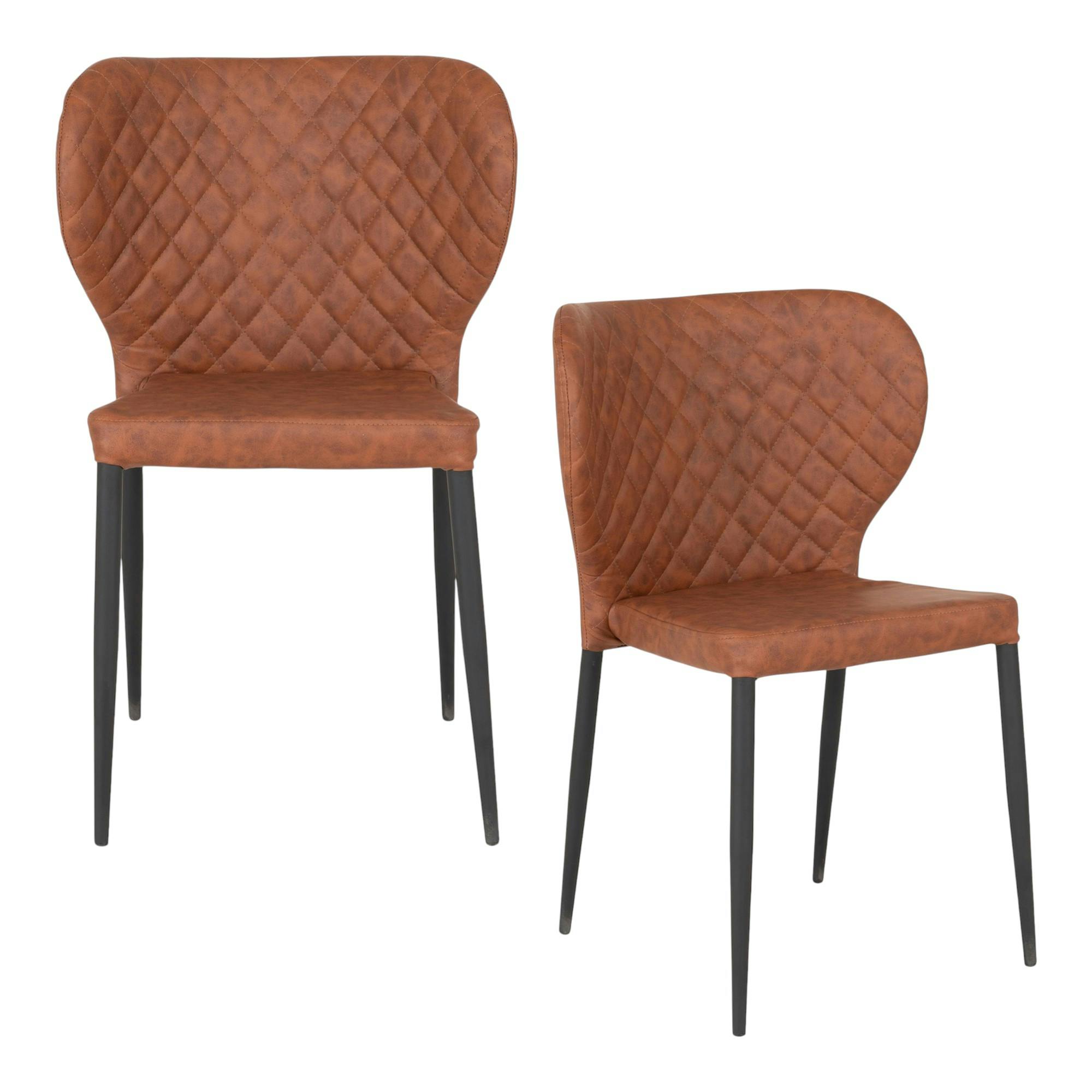 Chaise vintage à surpiqûres (lot de 2) TORANO, PIER IMPORT