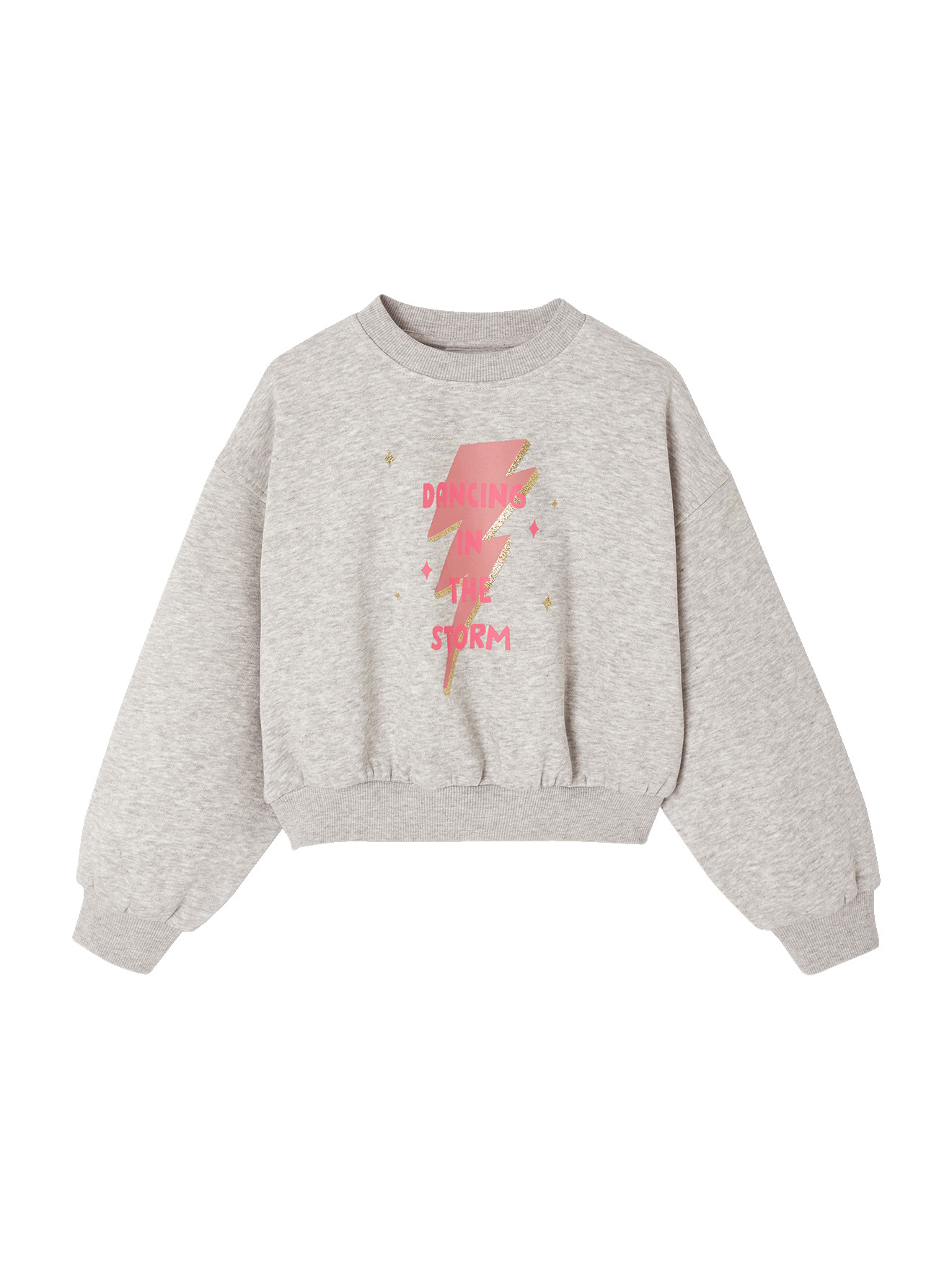 Sweat raccourci motif détail glitter, VERTBAUDET
