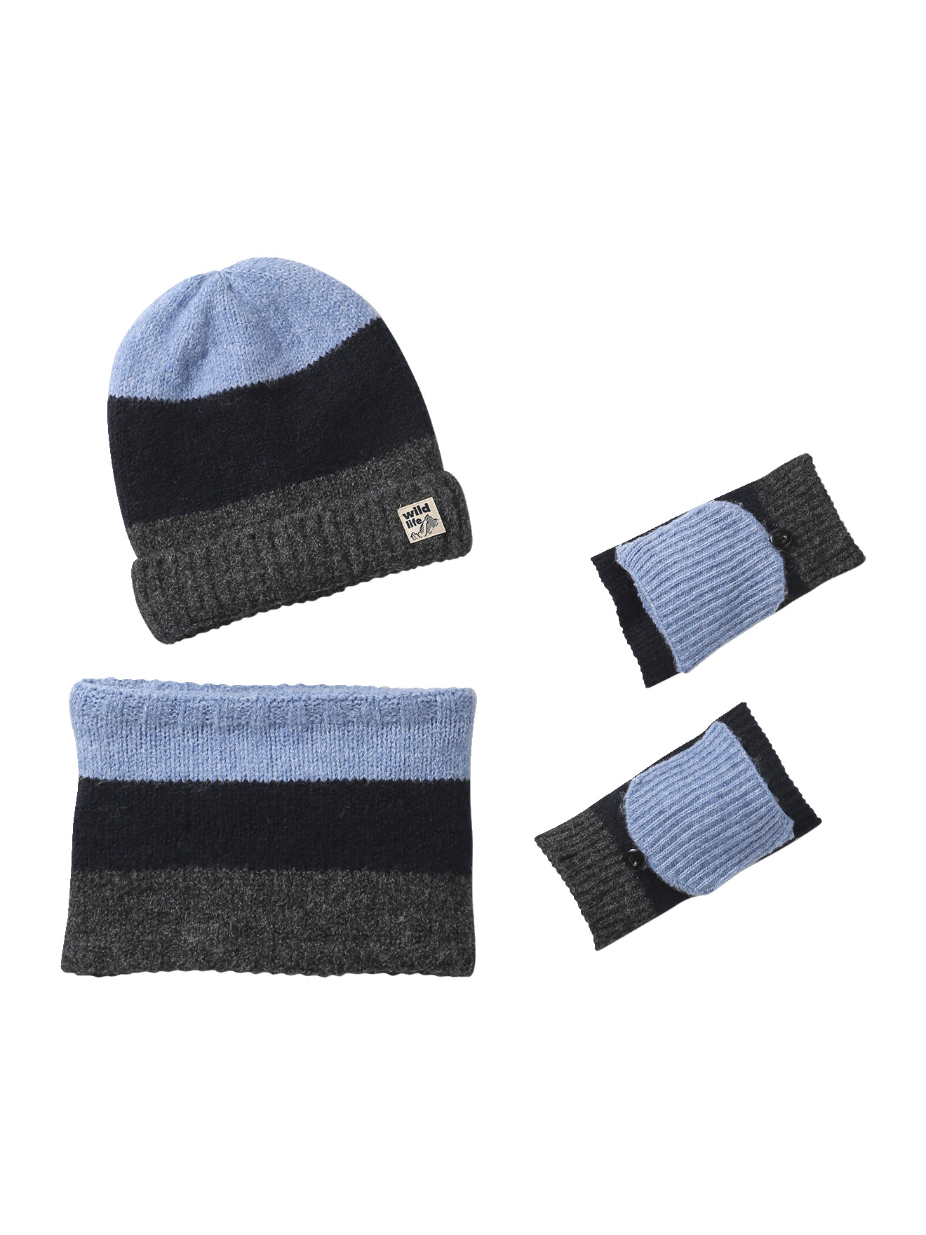 Ensemble bonnet, snood et mitaines, VERTBAUDET