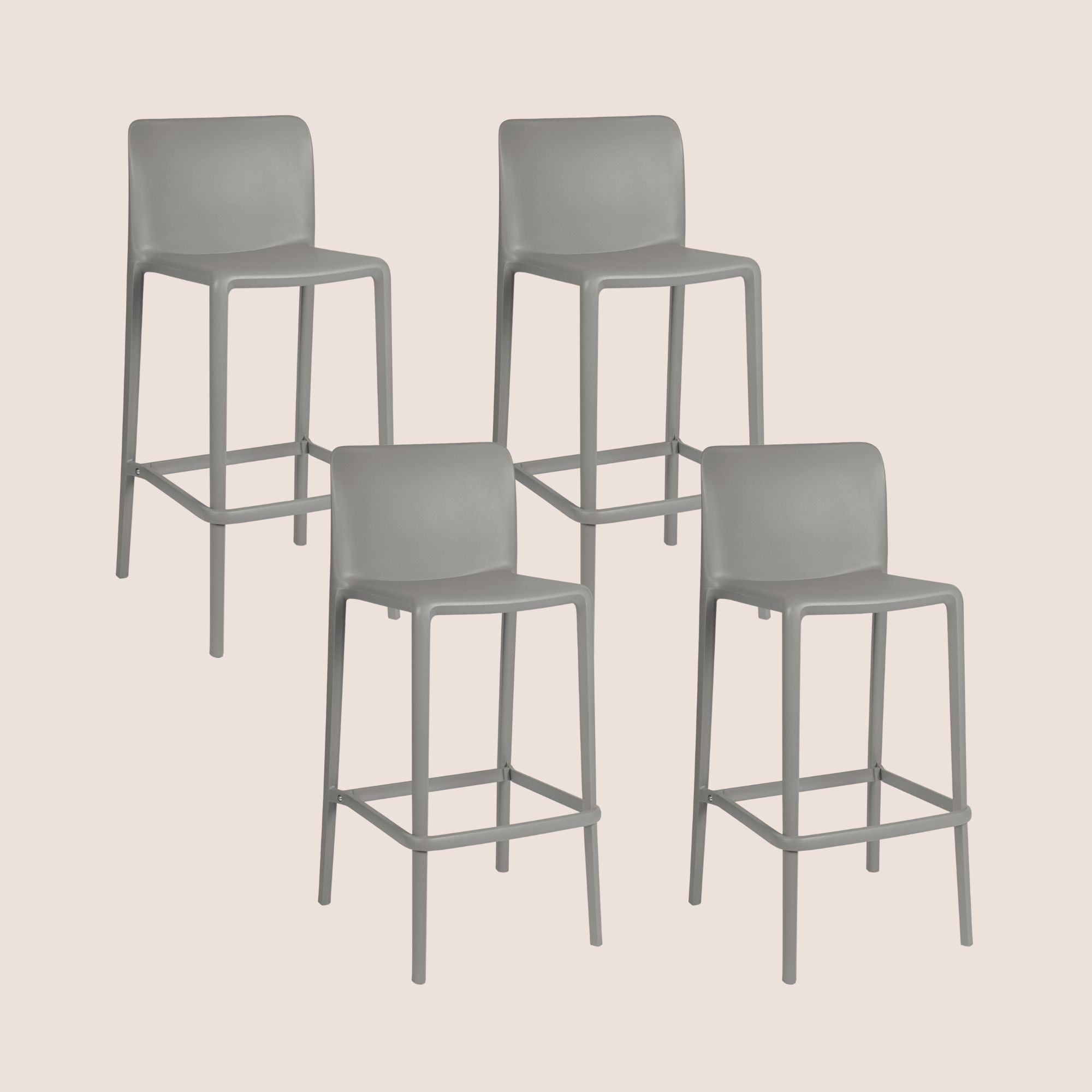 Tabourets de bar d'extérieur avec repose-pieds (lot de 4) - EOLE, HELLIN, DEPUIS 1862