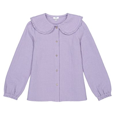 Cotton Muslin Shirt with Long Sleeves LA REDOUTE COLLECTIONS