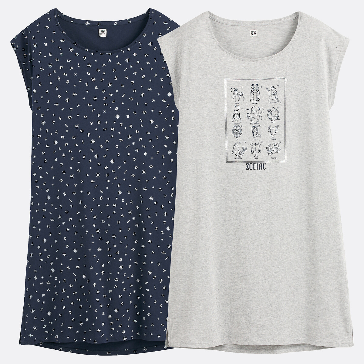 Lote de 2 camisas de dormir, em algodão, SO'HOME