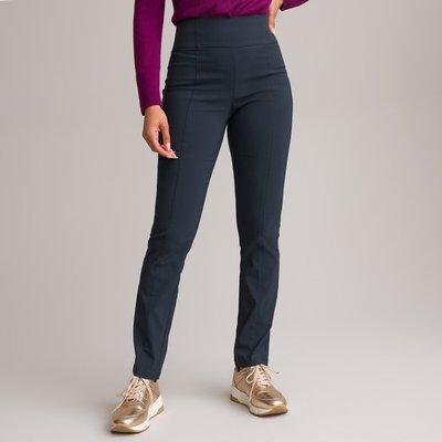 Straight Trousers with Elasticated Waist, Length 30.5" ANNE WEYBURN