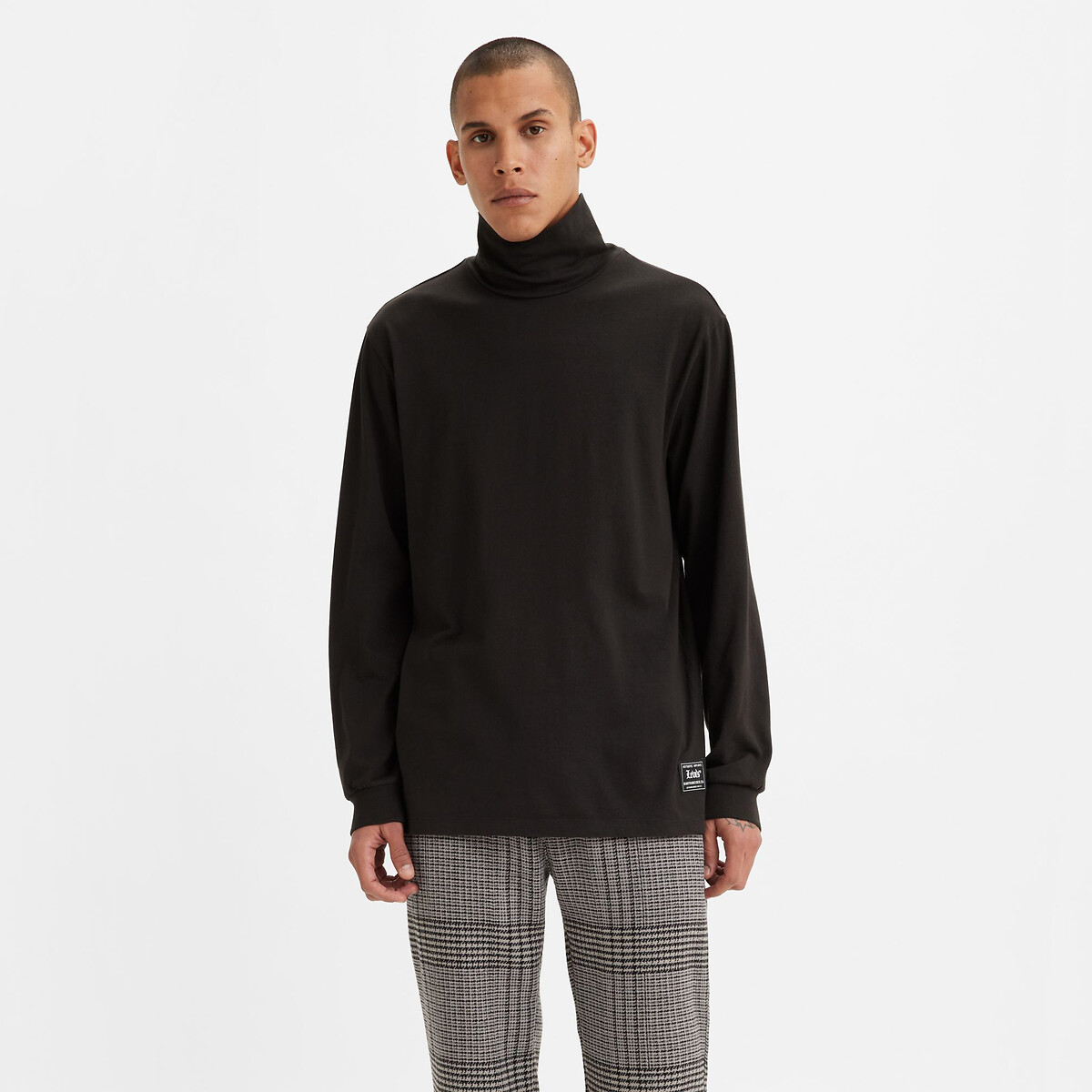 Mens cotton turtleneck long sleeve sale