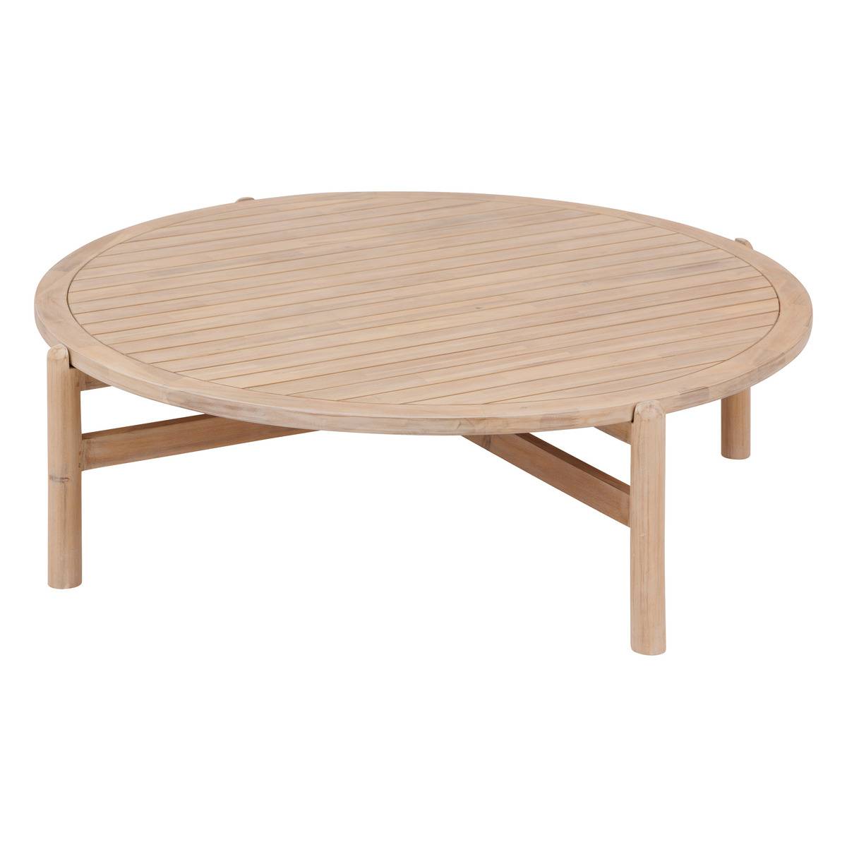 Table basse de jardin ronde en bois d'acacia DEONA, HESPERIDE