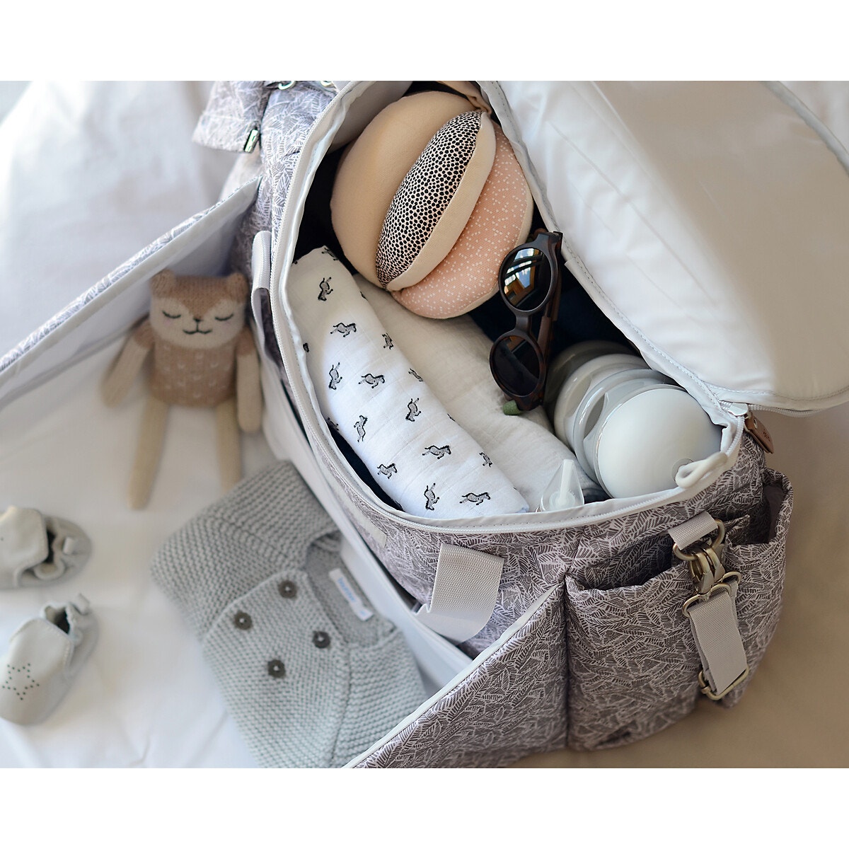 Sac langer sydney 2 imprim gris Beaba La Redoute