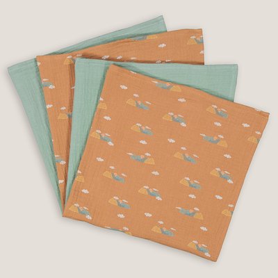 Pack of 4 Squares in Cotton Muslin LA REDOUTE COLLECTIONS