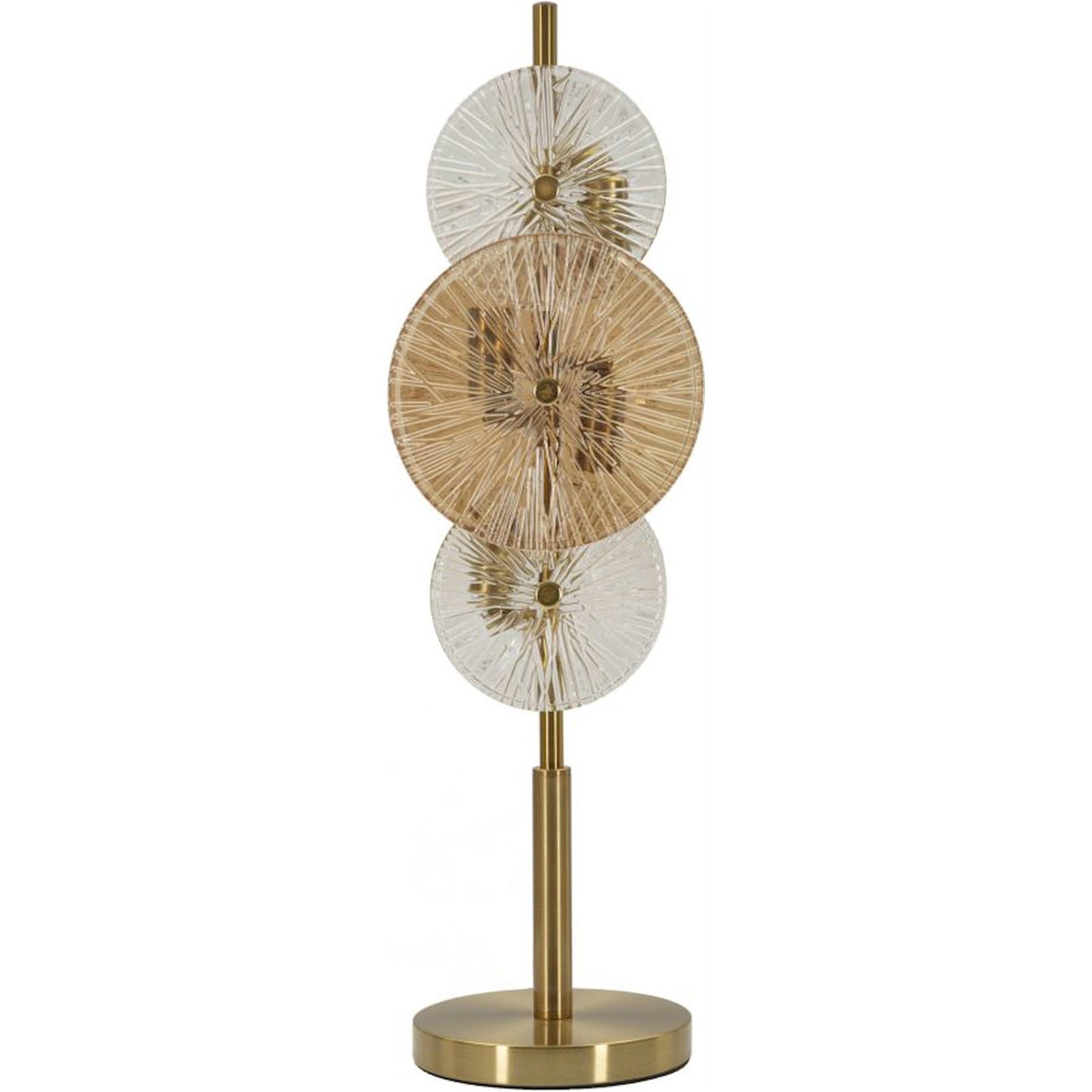 Lampe à poser en verre sculpté et fer GLAM, RECOLLECTION