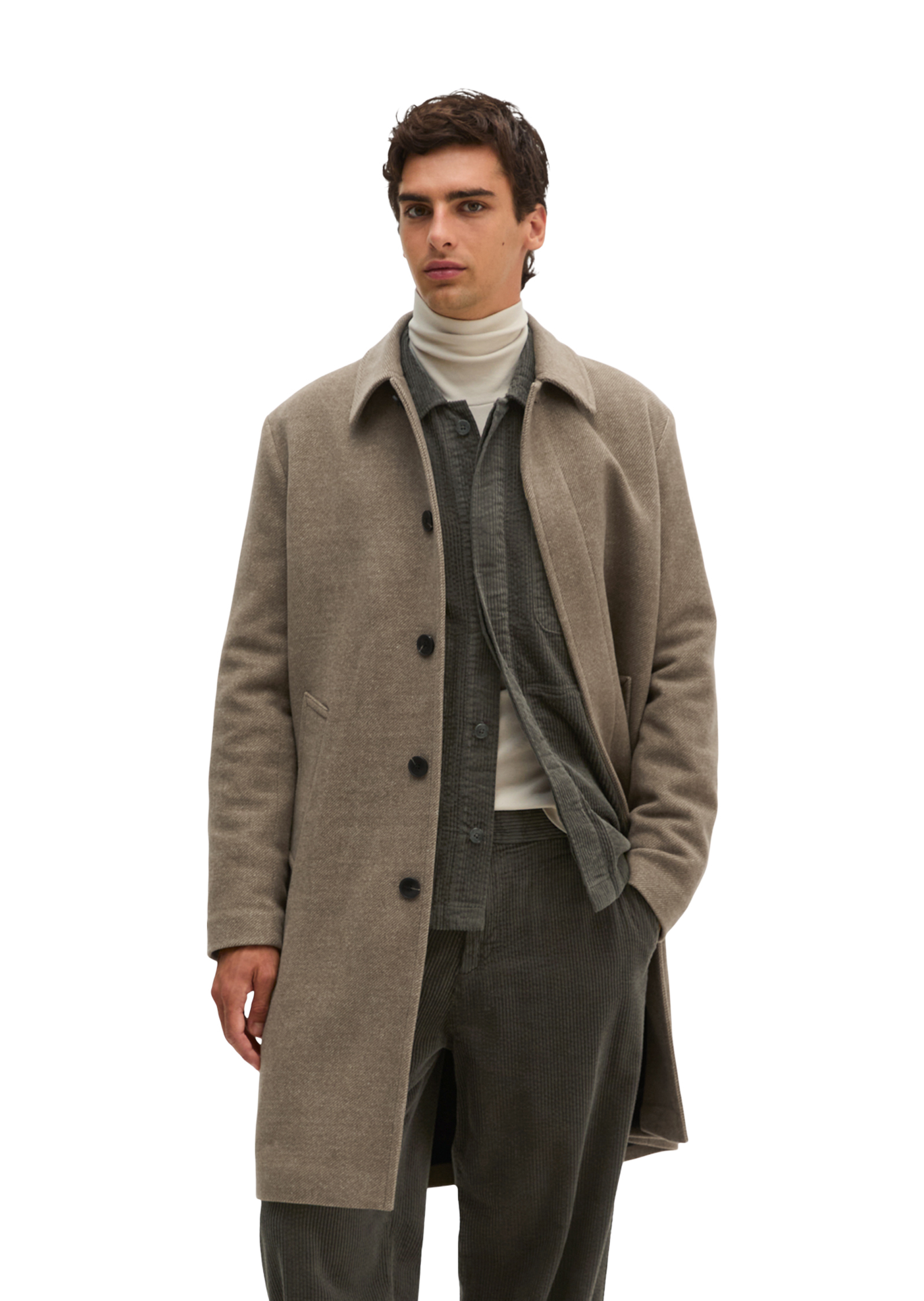 Manteau en laine coupe classique en mélange de laine vierge foulée, MARC O'POLO