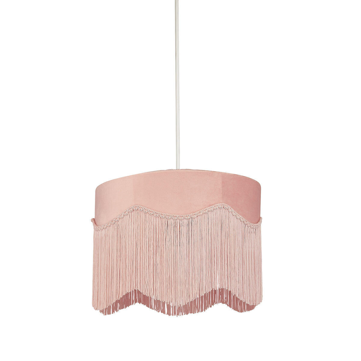 35cm Velvet Fringe Lampshade Pink Blush So Home La Redoute 35cm Velvet Fringe Lampshade Pink, How To Add Fringe A Lampshade