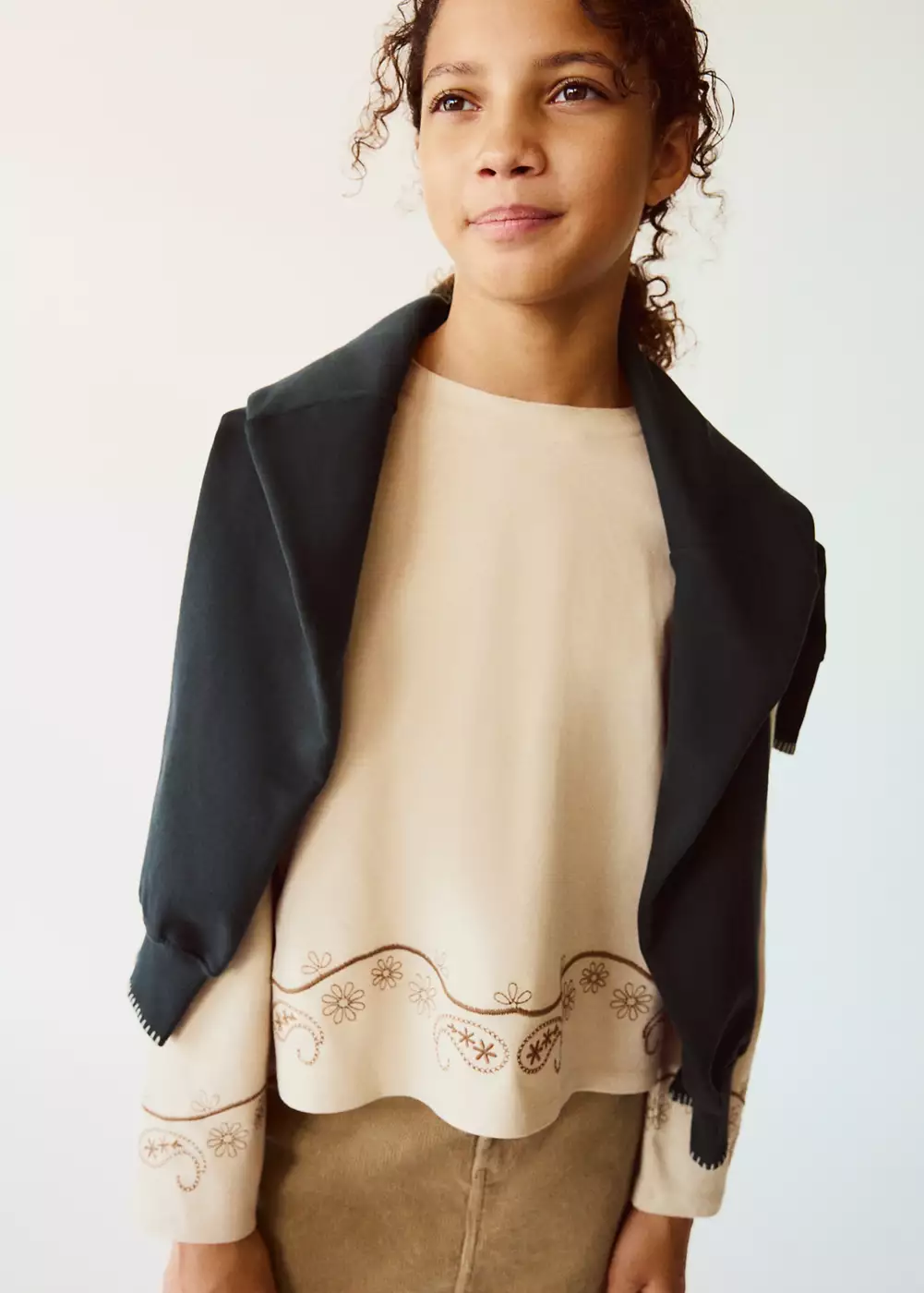 T-shirt coton broderies, MANGO KIDS