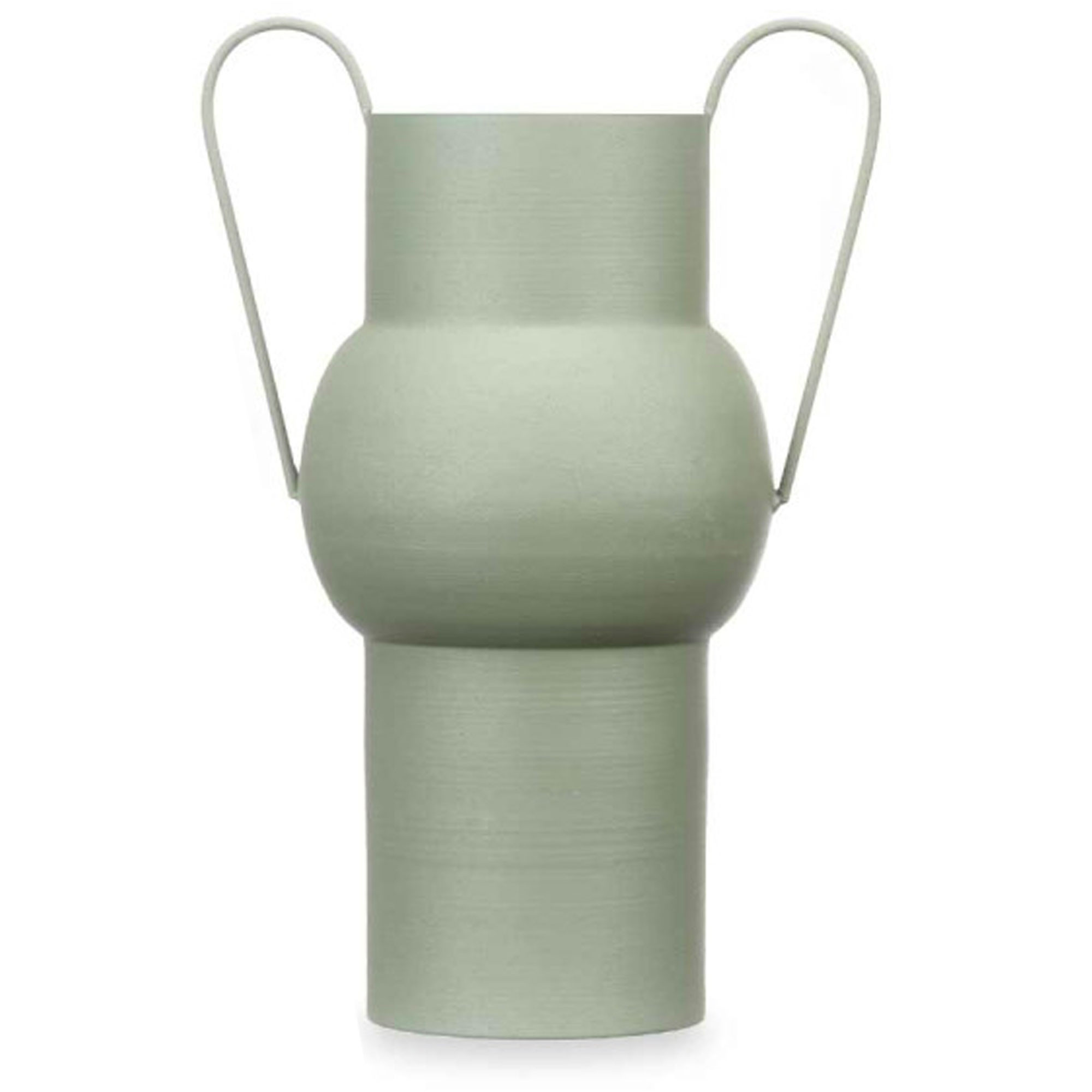 Vase acier double anse vert pastel 14x22x32cm, WADIGA