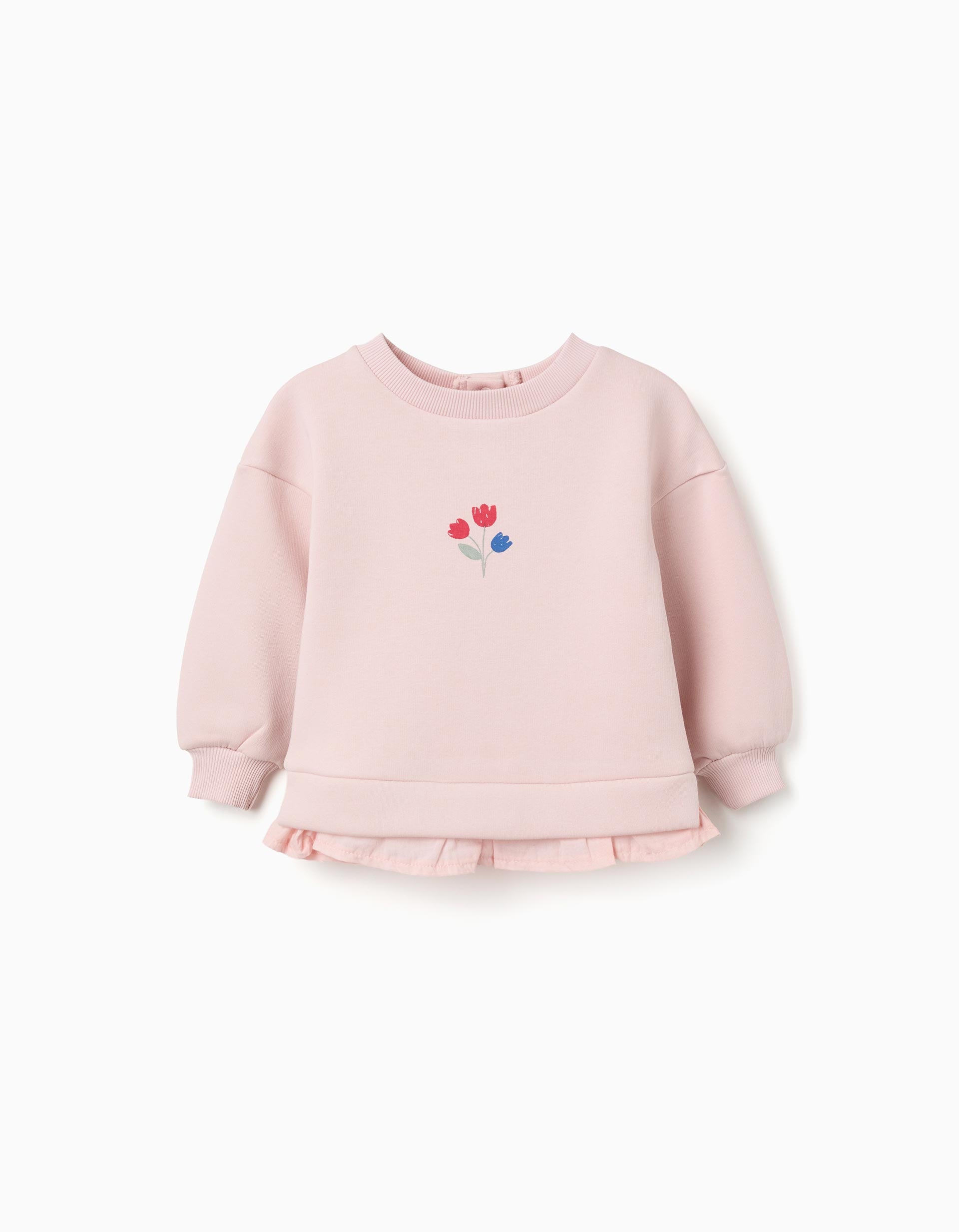 Sweat en coton peigné avec imprimé fleurs, ZIPPY