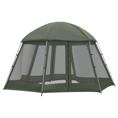 Tente de camping familiale hexagonale 6-8 personnes vert OUTSUNNY