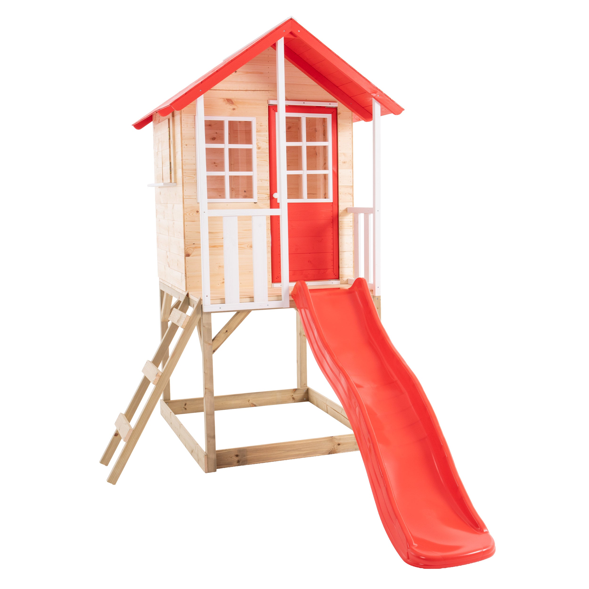 Maisonnette sur pilotis balcon et glissière COQUELICOT, TP TOYS