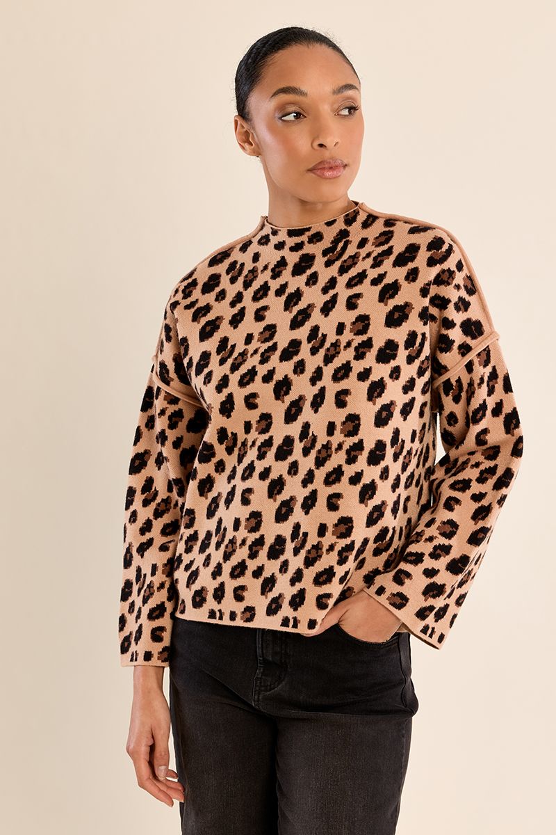Pull large, léopard, MOLLY BRACKEN