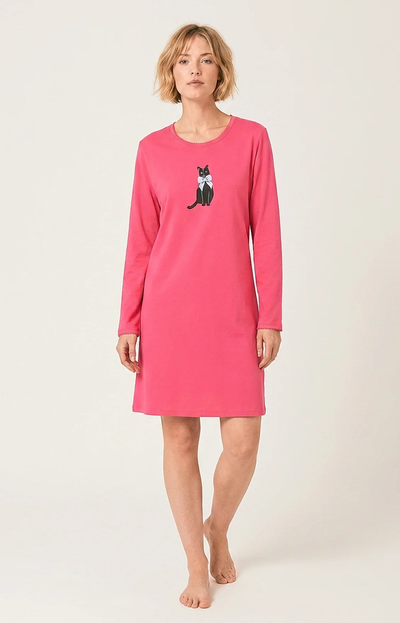 Chemise de nuit en jersey de coton imprimé Kitty, ARTHUR