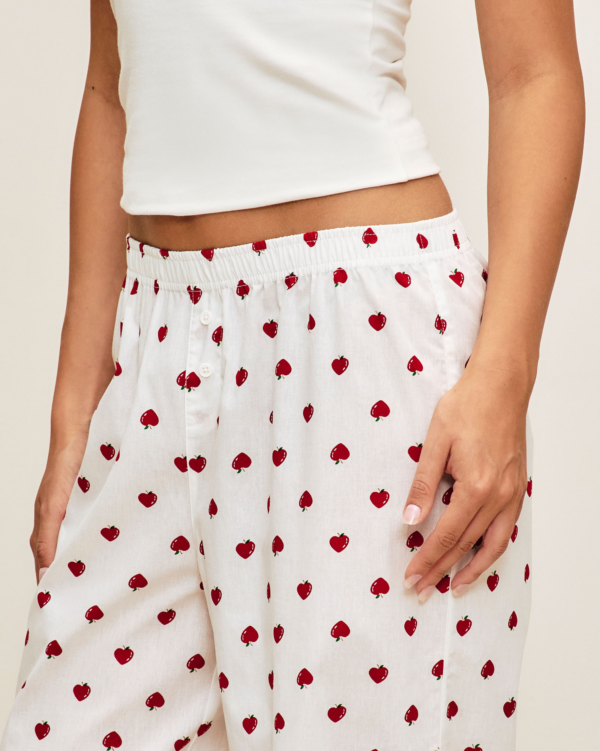 Pantalon en popeline à imprimé fraises NEWBASICNIGHTI, UNDIZ