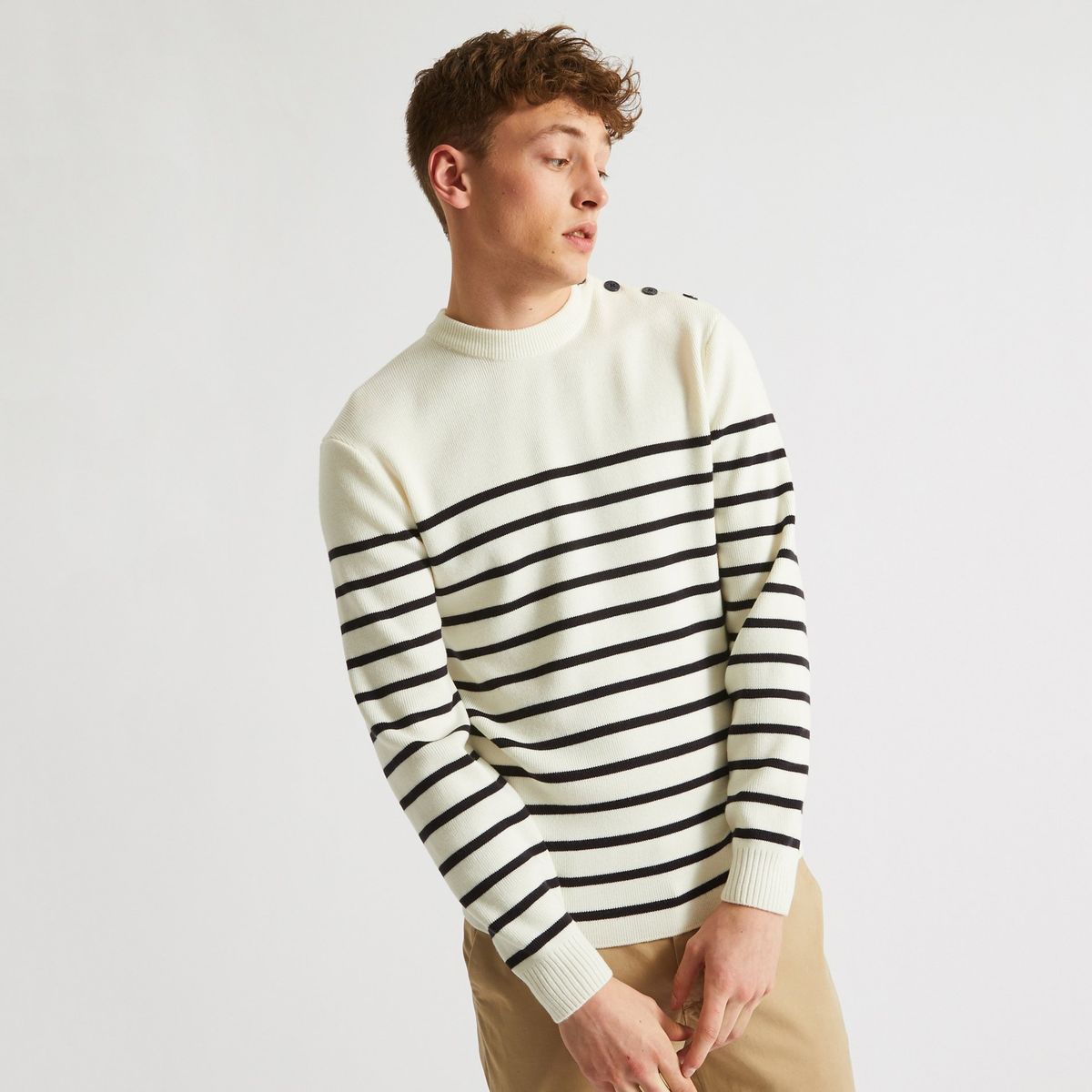 Pull marini re contenant de la laine Oeko tex