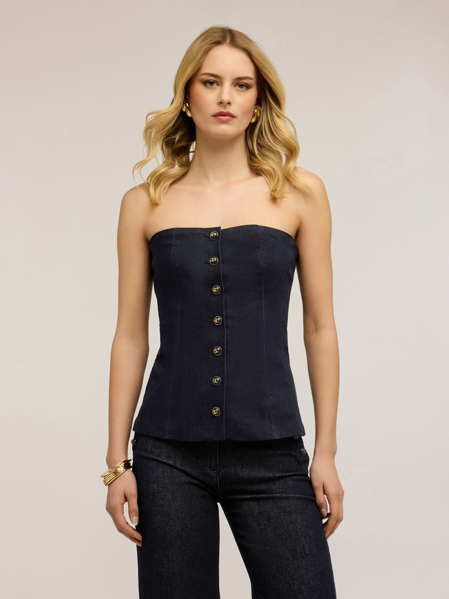 Top bustier à boutons, MOTIVI