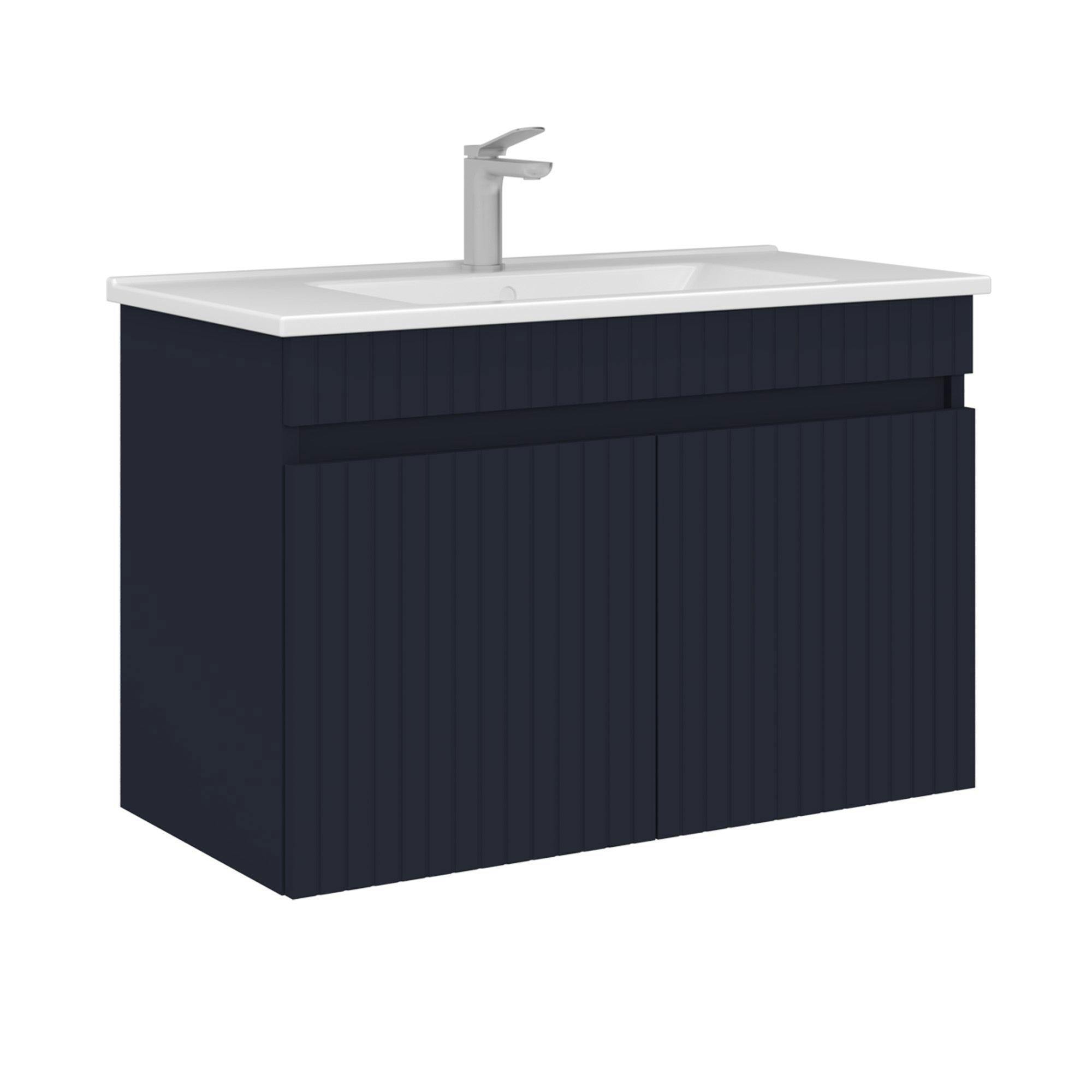 Meuble vasque mural 85 cm, 2 portes YARA, PIER IMPORT