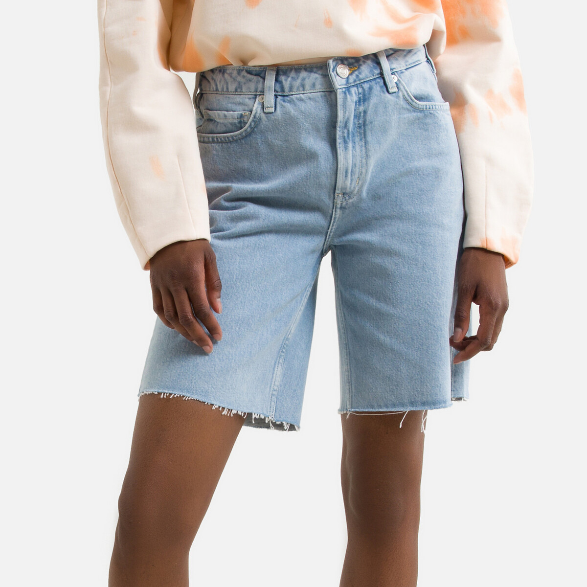 Medium Wash Shorts met hoge taille Kleding Dameskleding Shorts & Broekrokken Shorts 