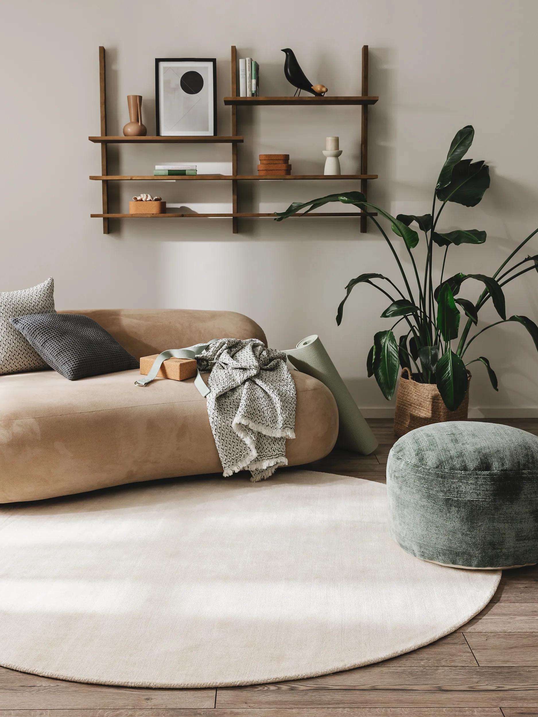 Tapis rond en viscose tissé main NOVA, BENUTA
