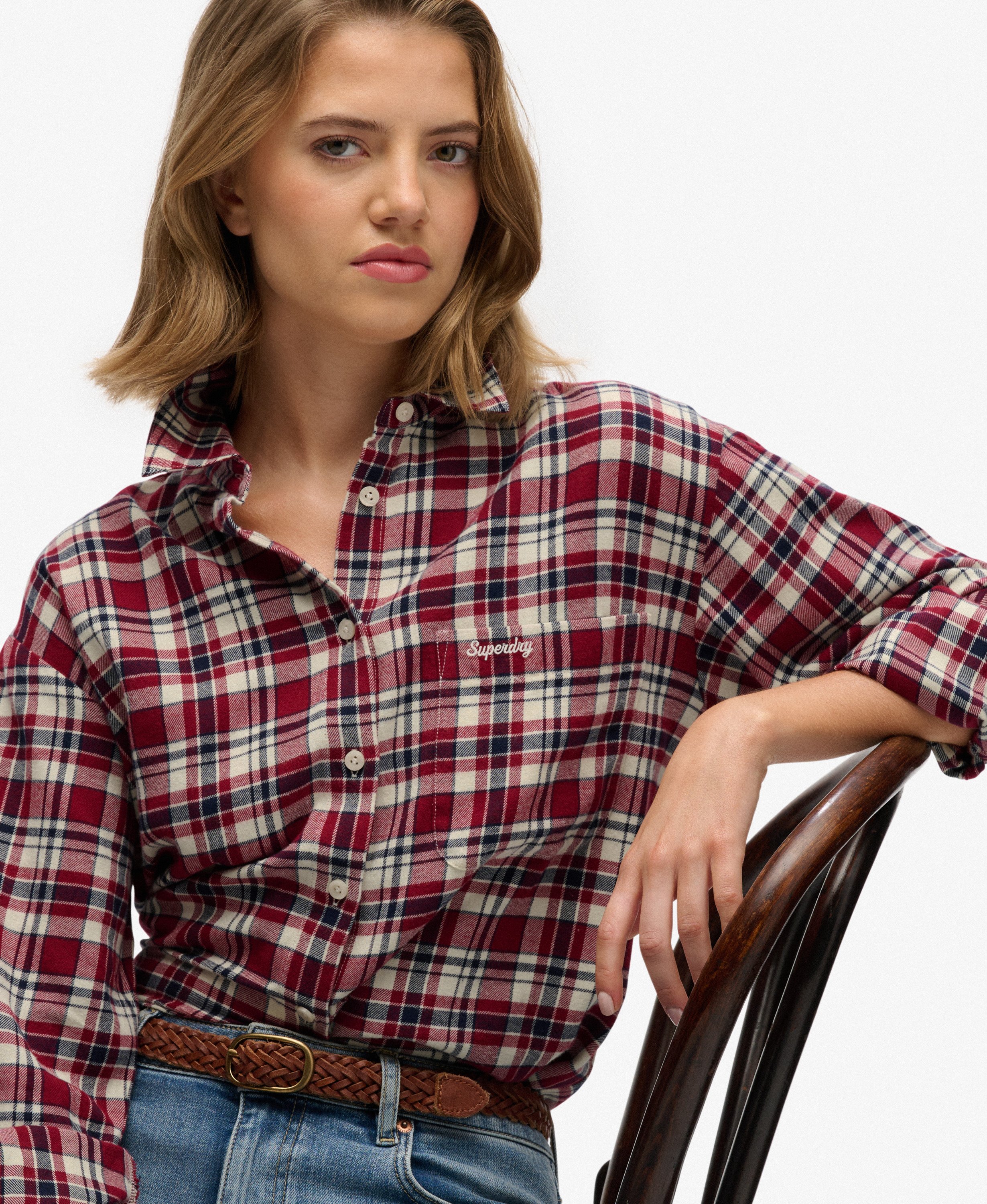 Chemise Flanelle à Carreaux Coupe Décontractée, SUPERDRY