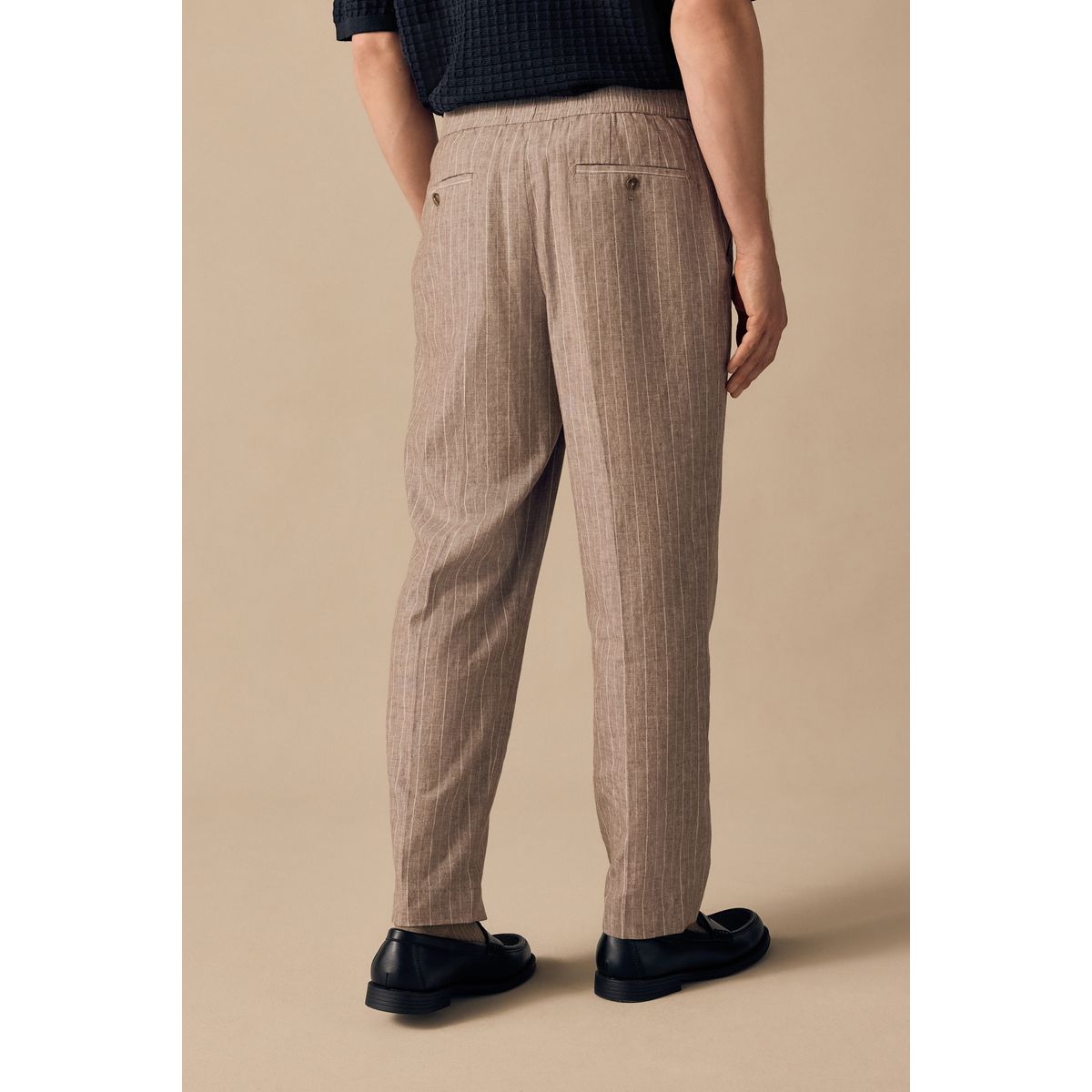 Pantalon regular rayé avec dos élastique, NEXT