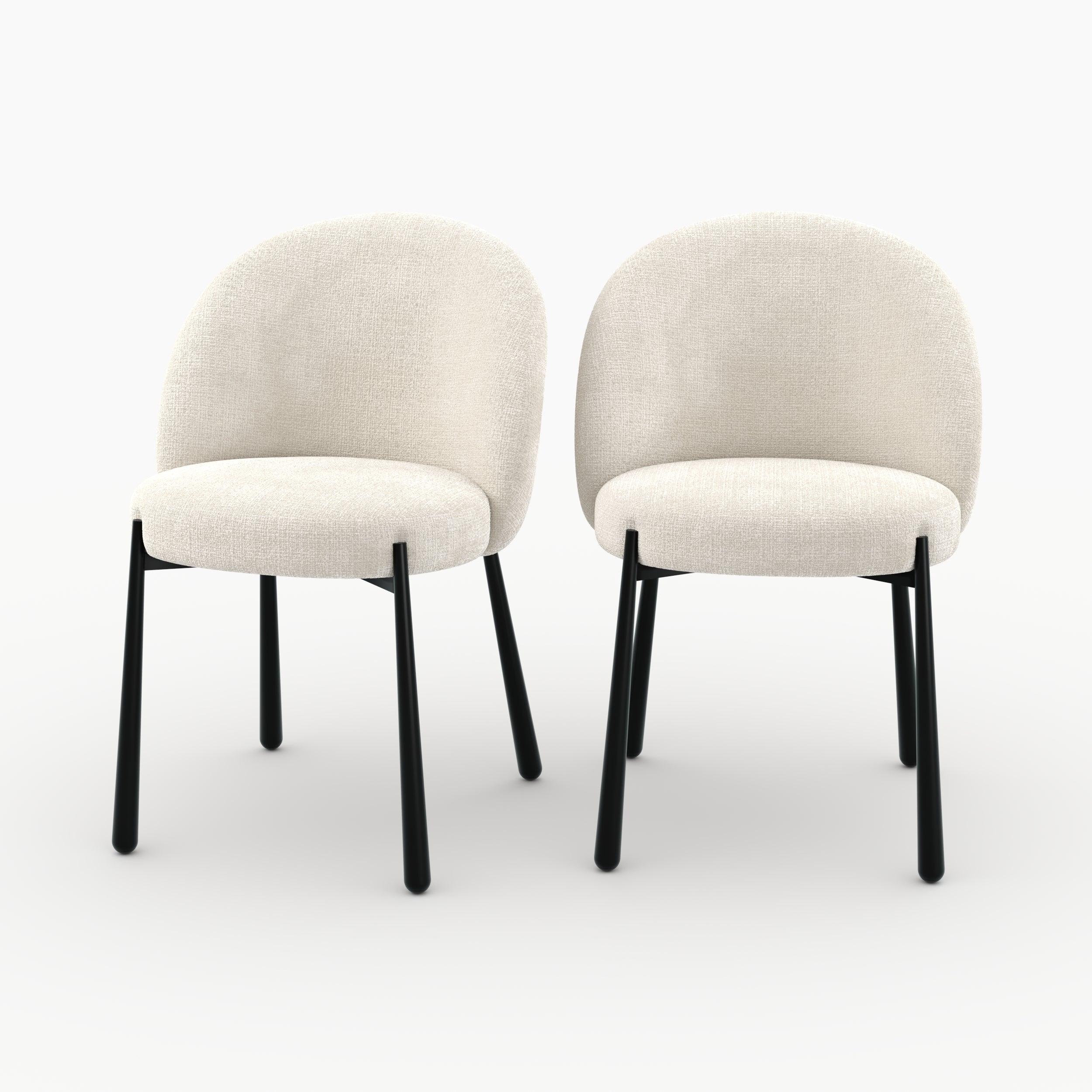 Lot de 2 chaises en velours chenillé - PULPY, MAISON PAVANE