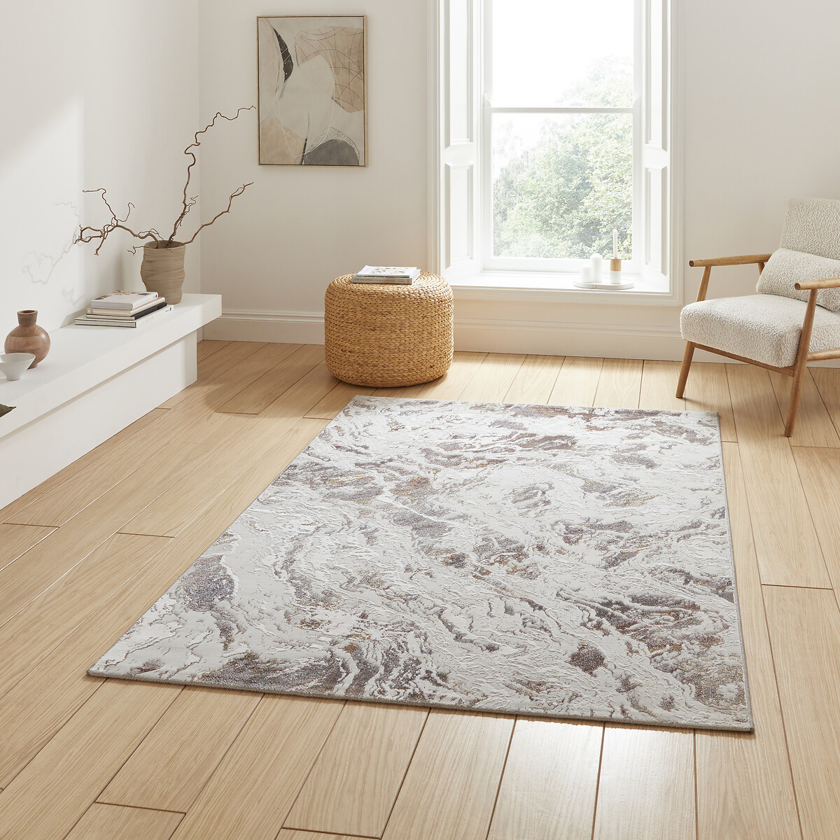 Modern Textured Marble Rug, SO'HOME
