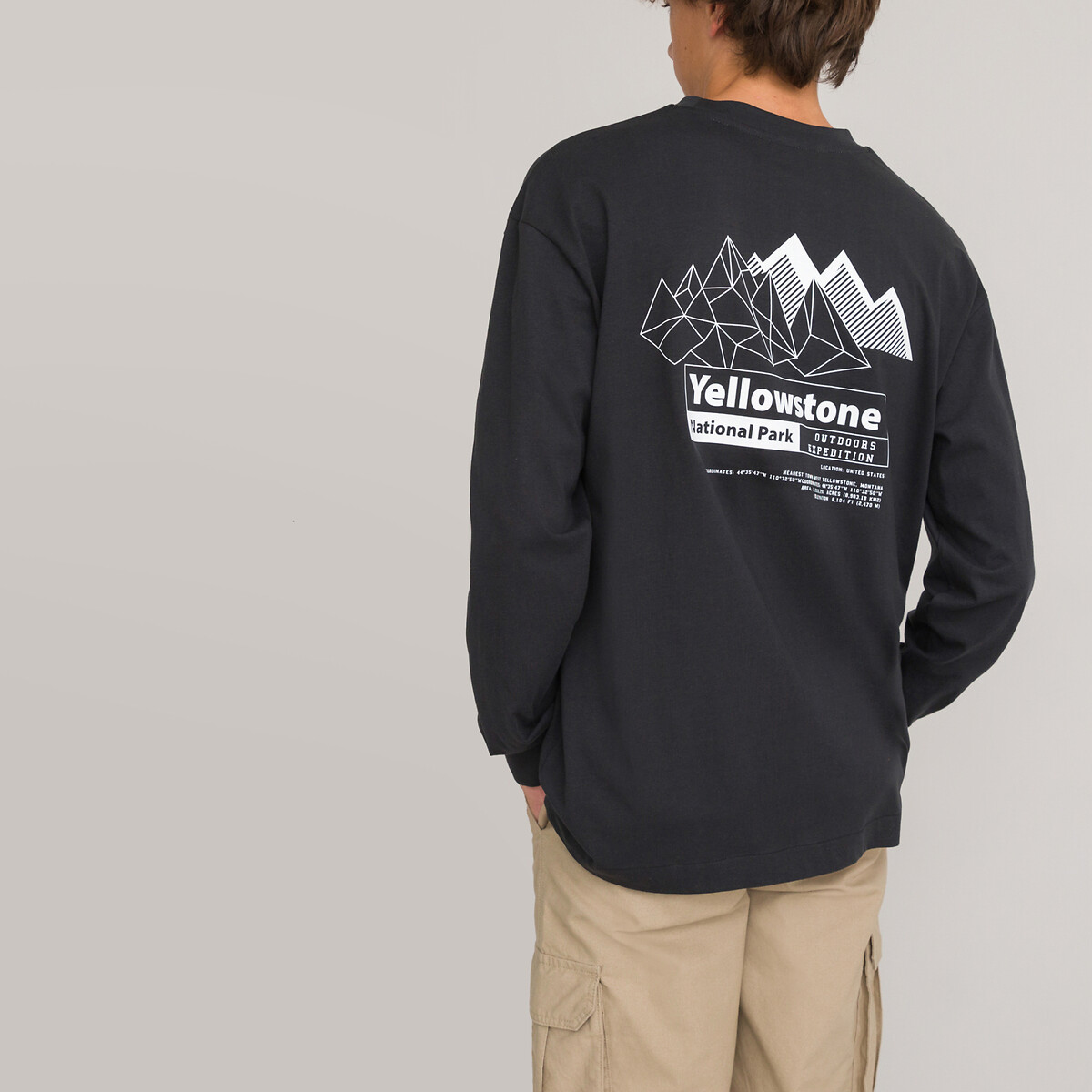 Long sleeve t clearance shirt front and back