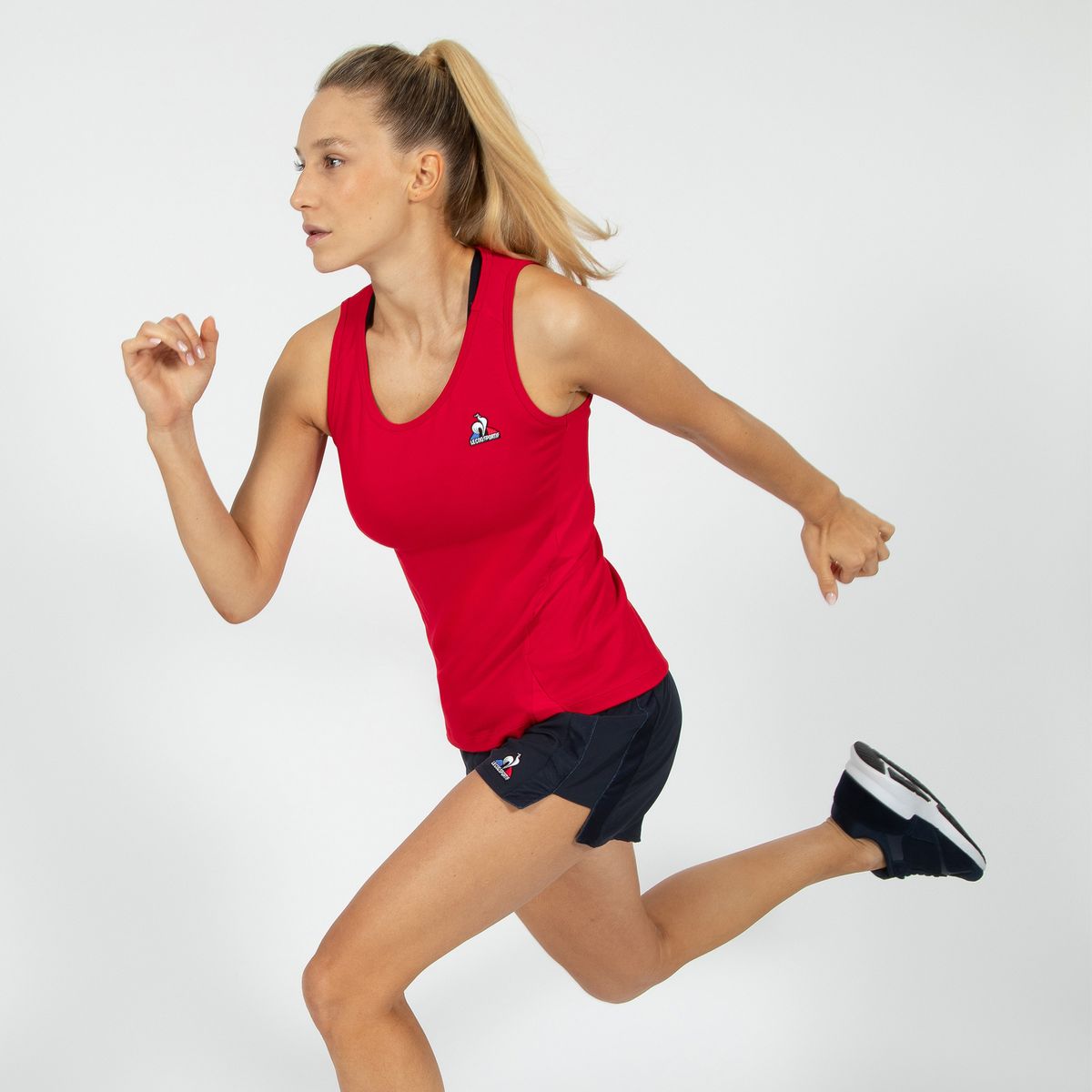 Short le coq online sportif femme rouge