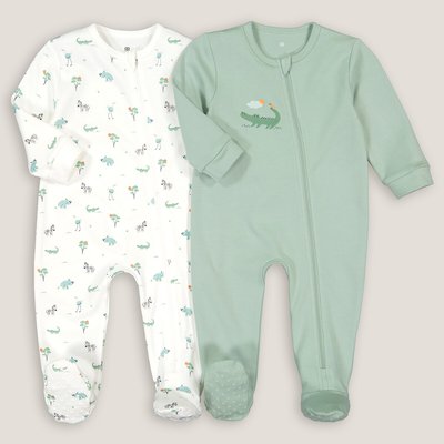 Pack of 2 Sleepsuits in Cotton Interlock LA REDOUTE COLLECTIONS