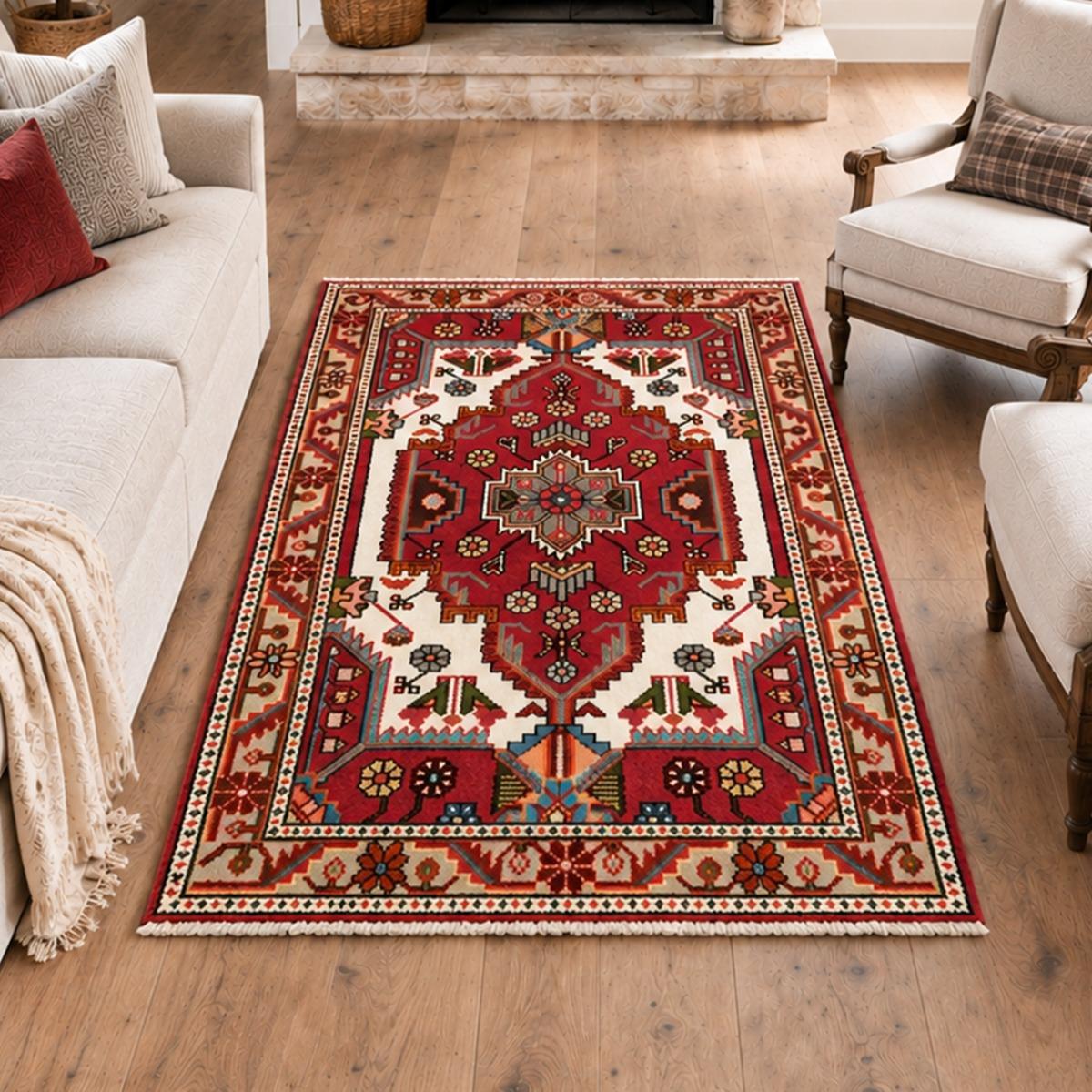 Tapis d'orient oriental, noué main en laine, HAMADAN 49, UN AMOUR DE TAPIS