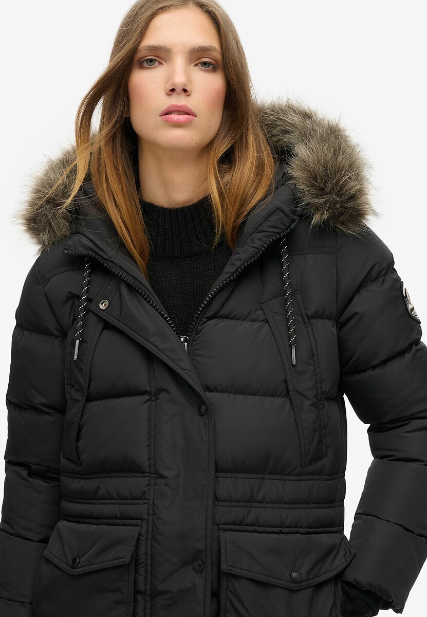 Doudoune capuche grosse fourrure femme outlet