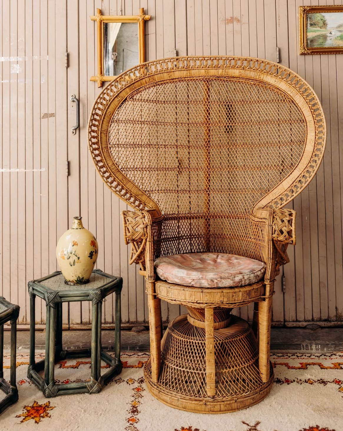 Fauteuil en rotin élégant et grandiose Emmanuel N°28 - Bon état, DEBONGOUT