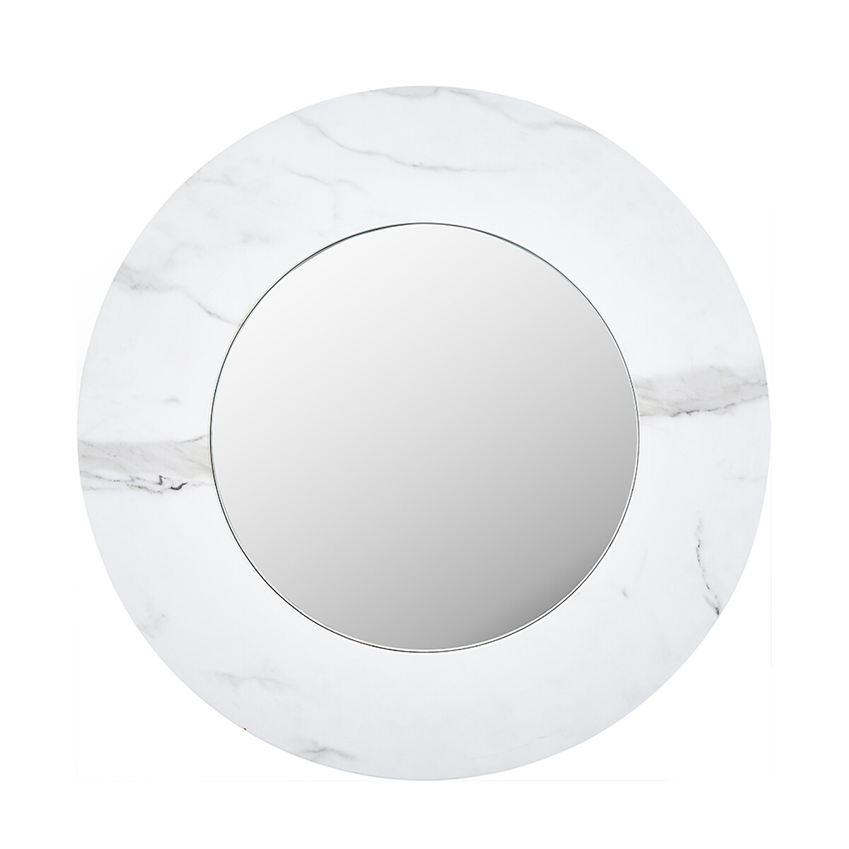 80cm White Marble Veneer Round Wall Mirror, ÉDITÉ