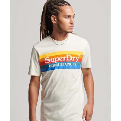 T-shirt de mangas curtas com motivo, gola redonda SUPERDRY