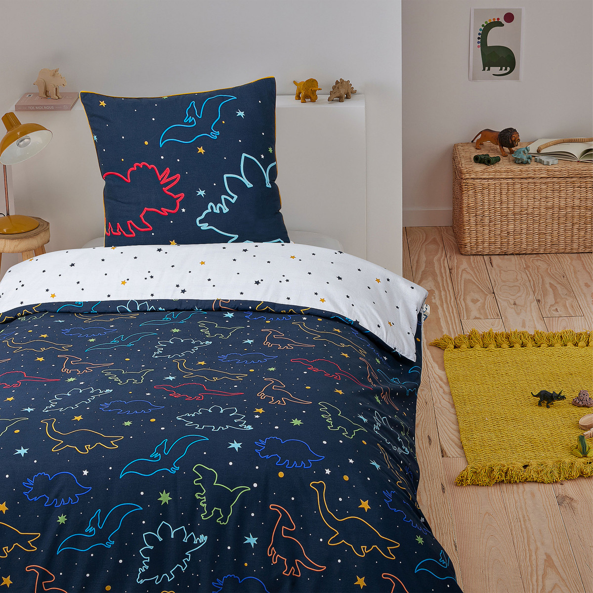 Parure de lit enfant dinosaure réversible DIPLO, FUTURE HOME