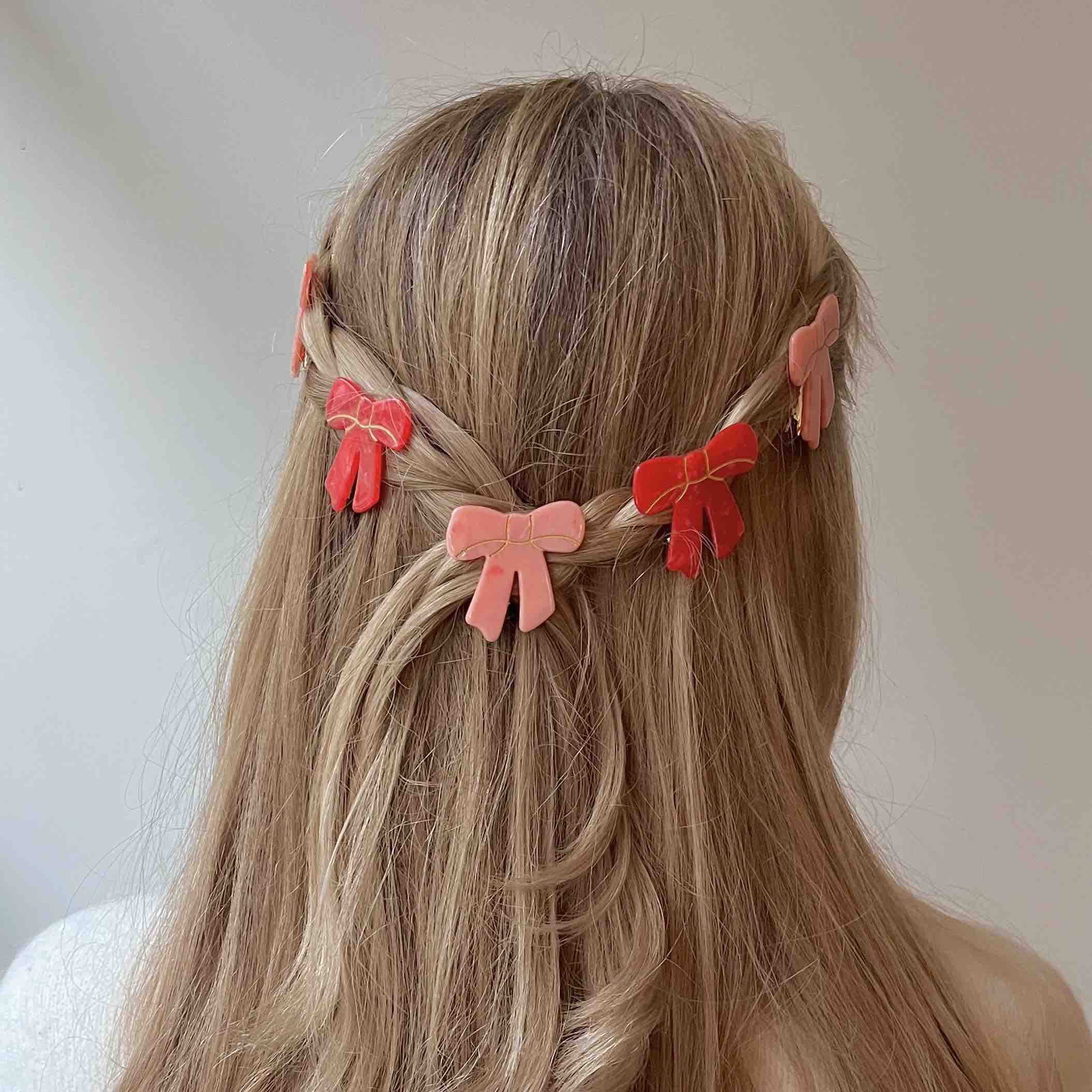Barrette NŒUD ROSE, COUCOU SUZETTE