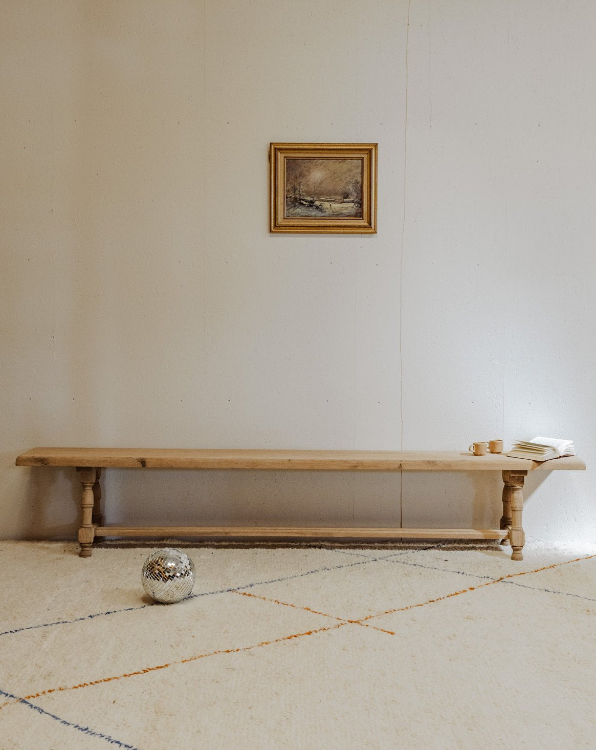 Grand banc en bois Antoine N°390 - Bon état, DEBONGOUT