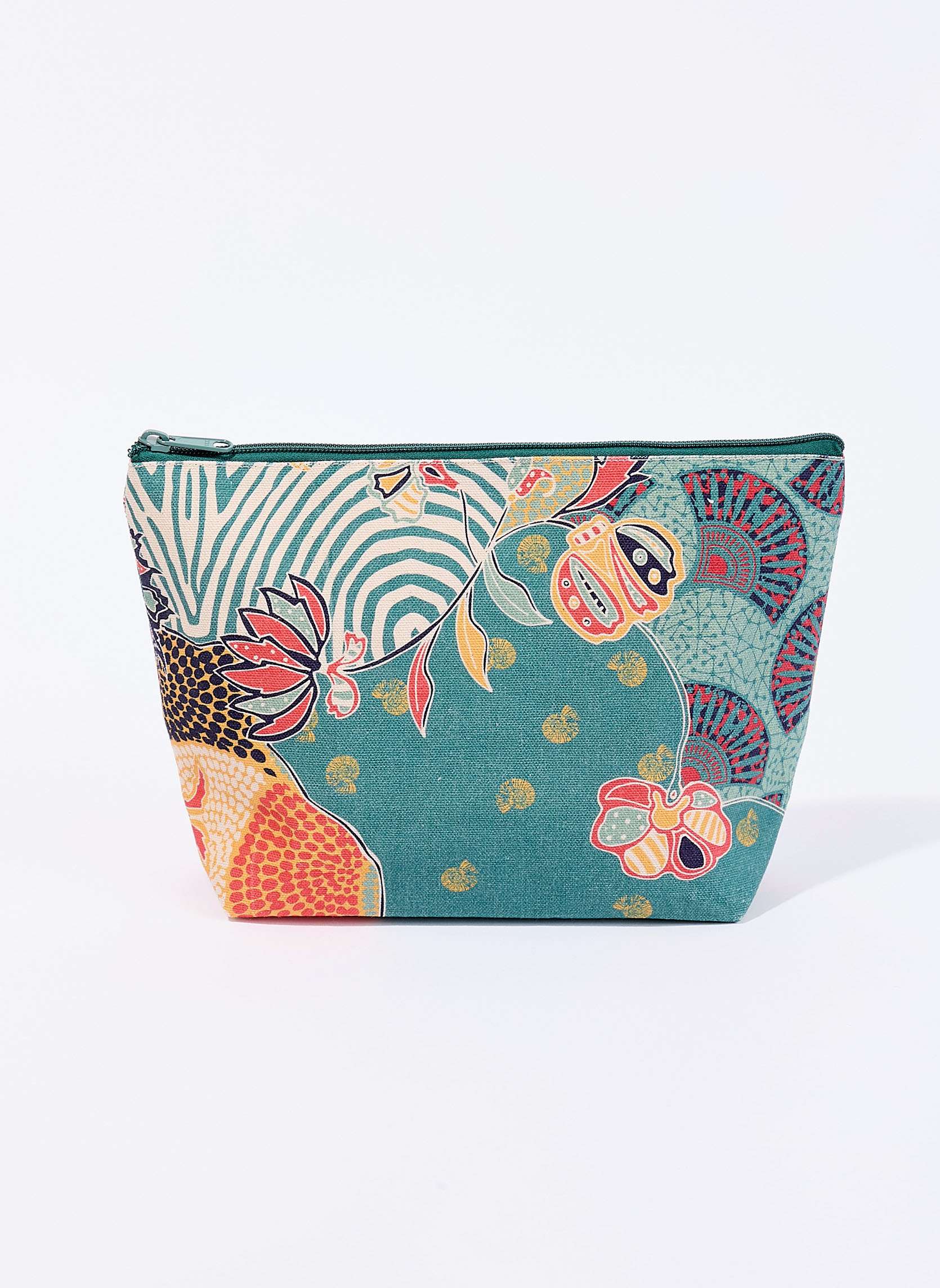 Grande pochette coton imprimée zippée STELIO, LA FIANCÉE