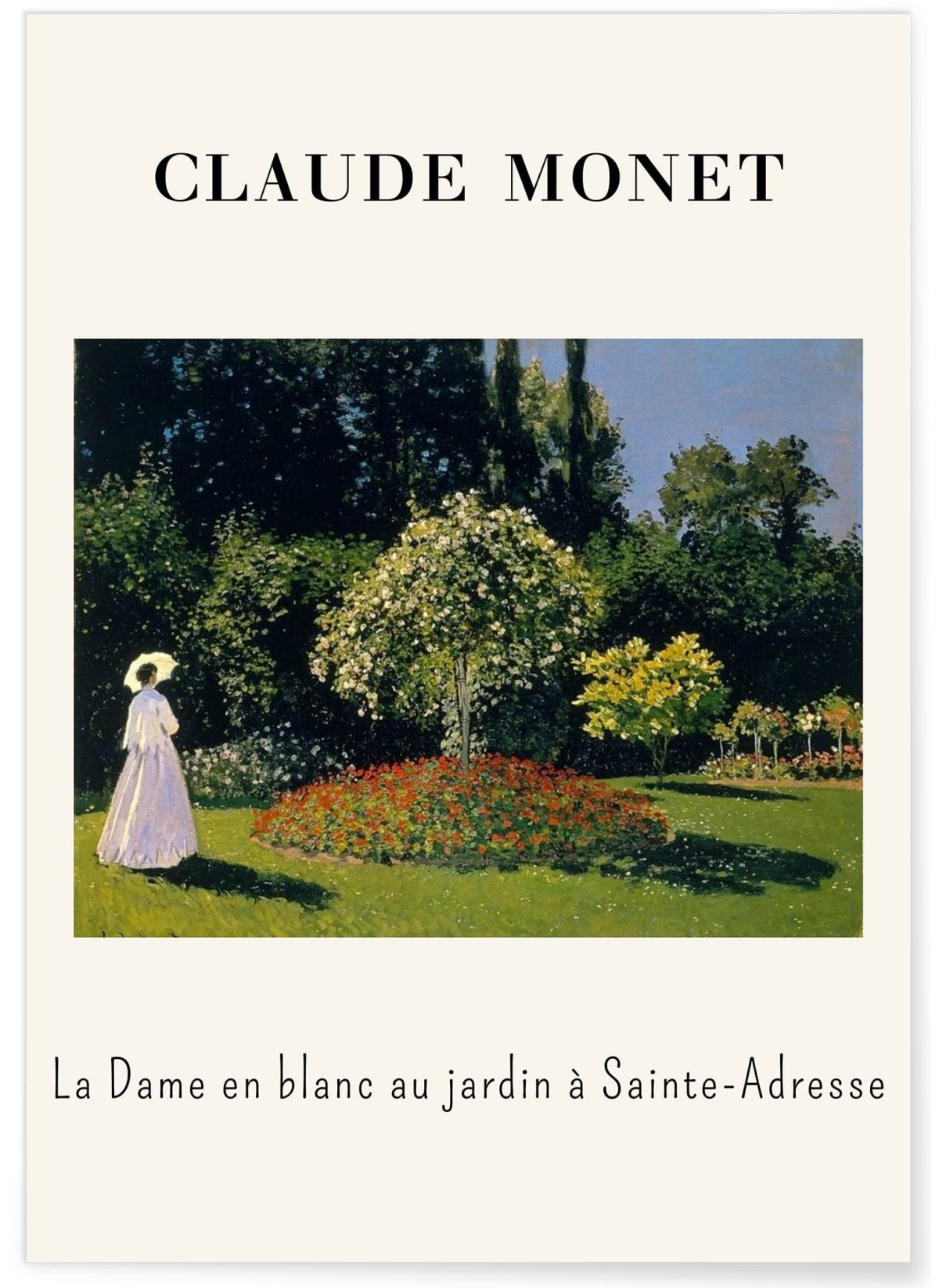 Affiche Claude Monet - La Dame en blanc au jardin à Sainte-Adresse, L'AFFICHERIE