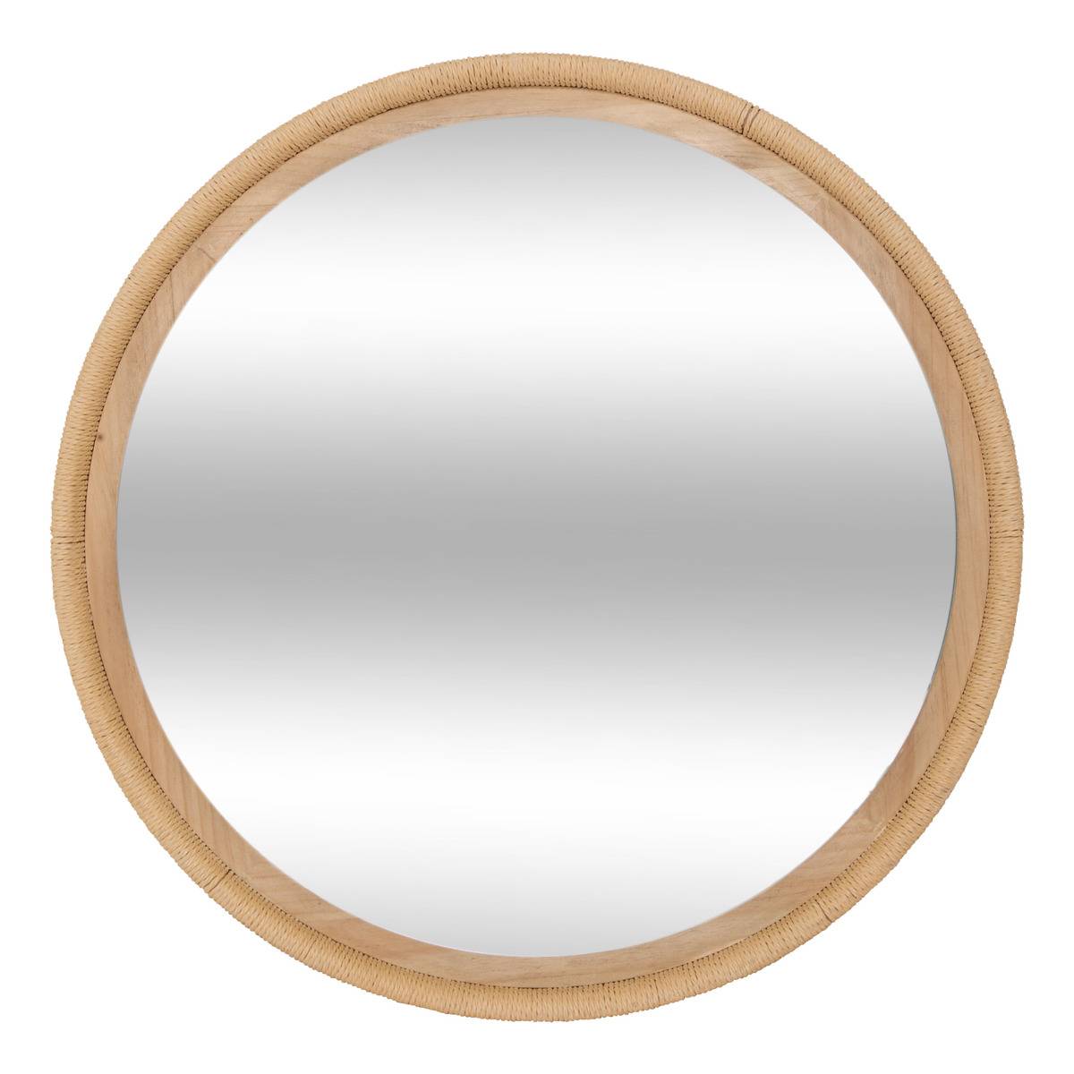 Miroir rond cadre effet corde tressée LAIA, ATMOSPHERA