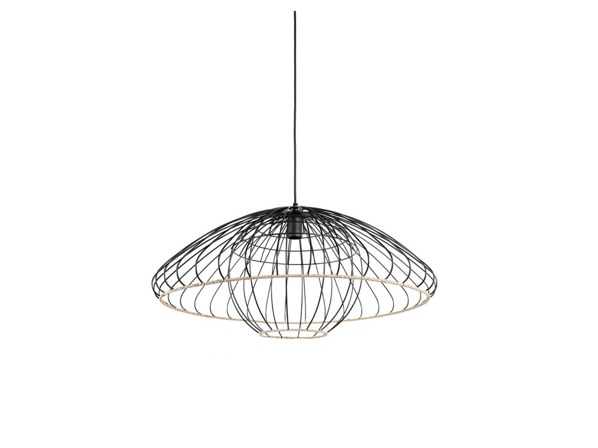 Suspension filaire métal et rotin Neptune, OSTARIA